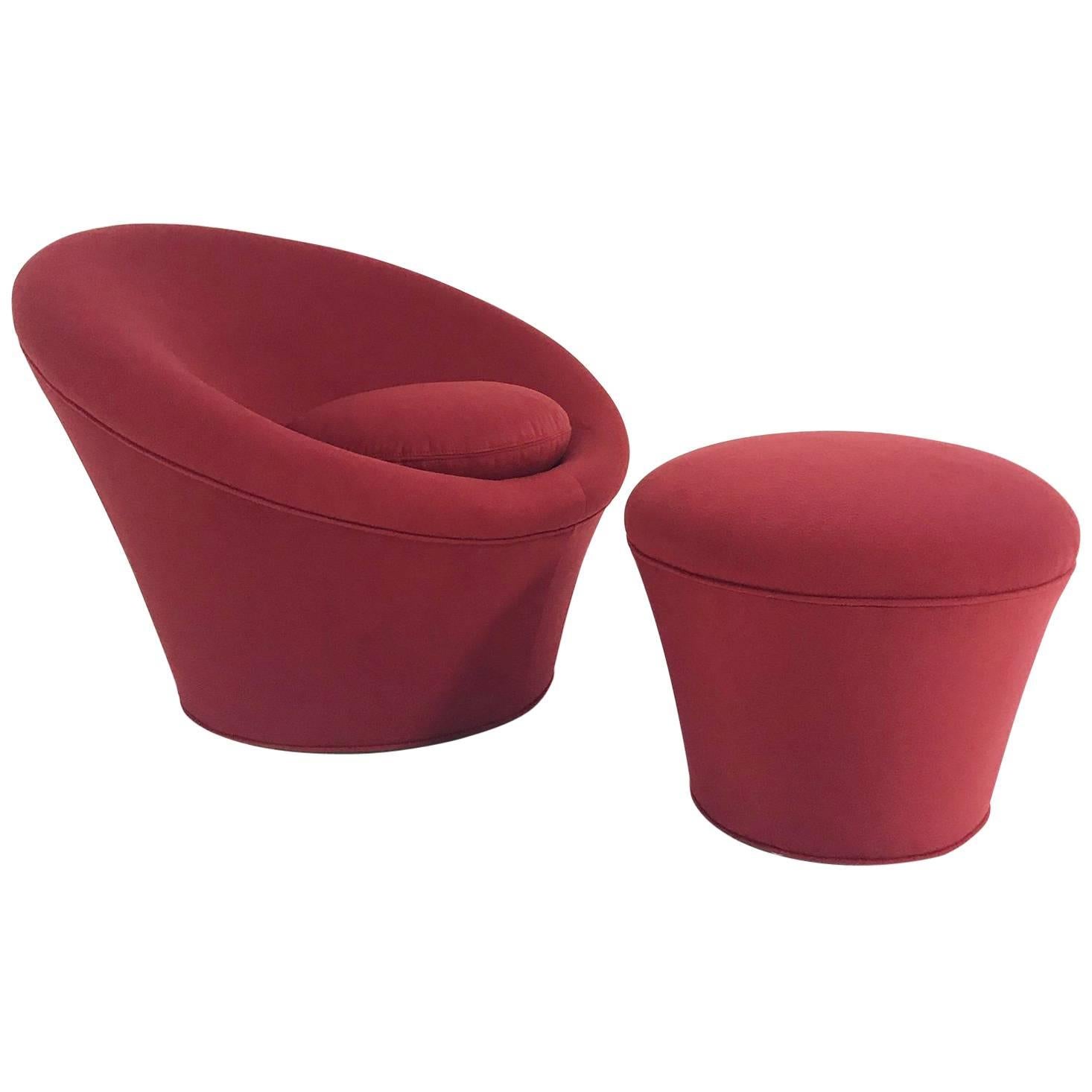 Pierre Paulin for Artifort Mushroom Chair Restored in Loro Piana Cashmere