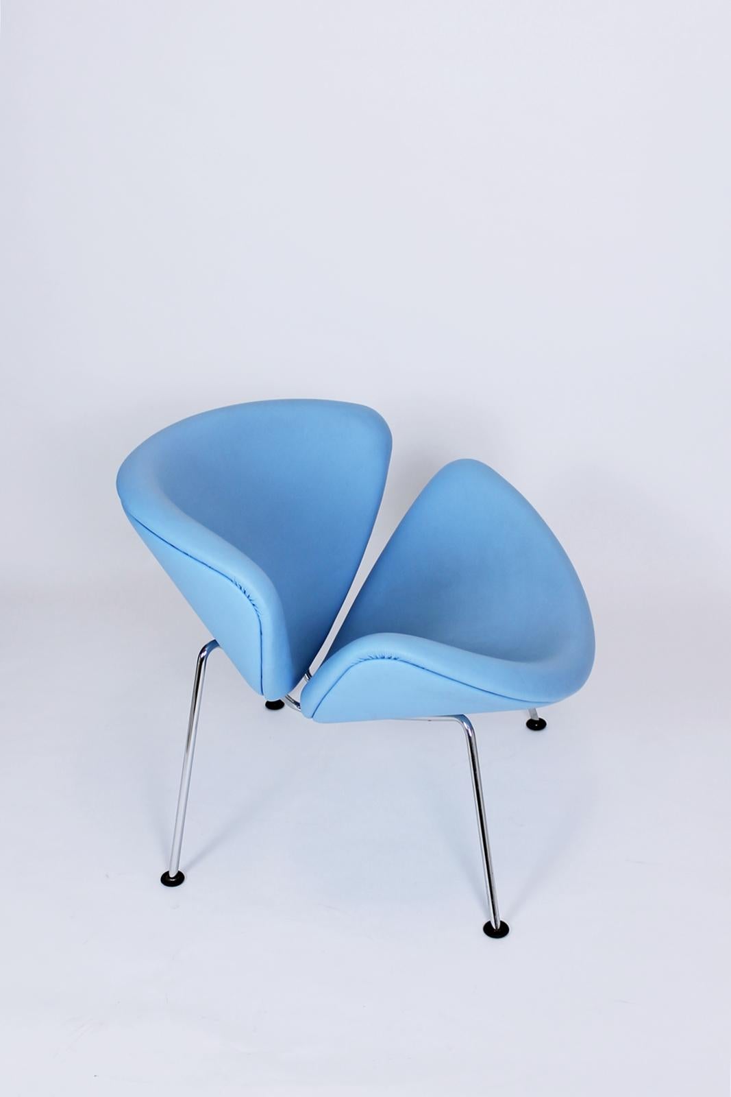 baby blue leather chair