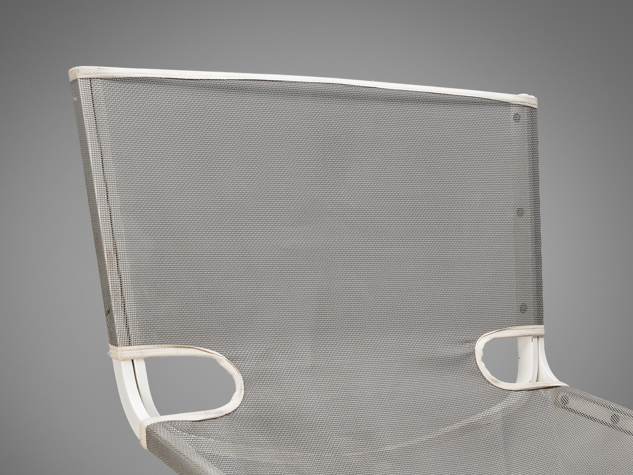 Mid-Century Modern Pierre Paulin for Artifort Pair of Lounge Chairs in Lacquered Metal For Sale