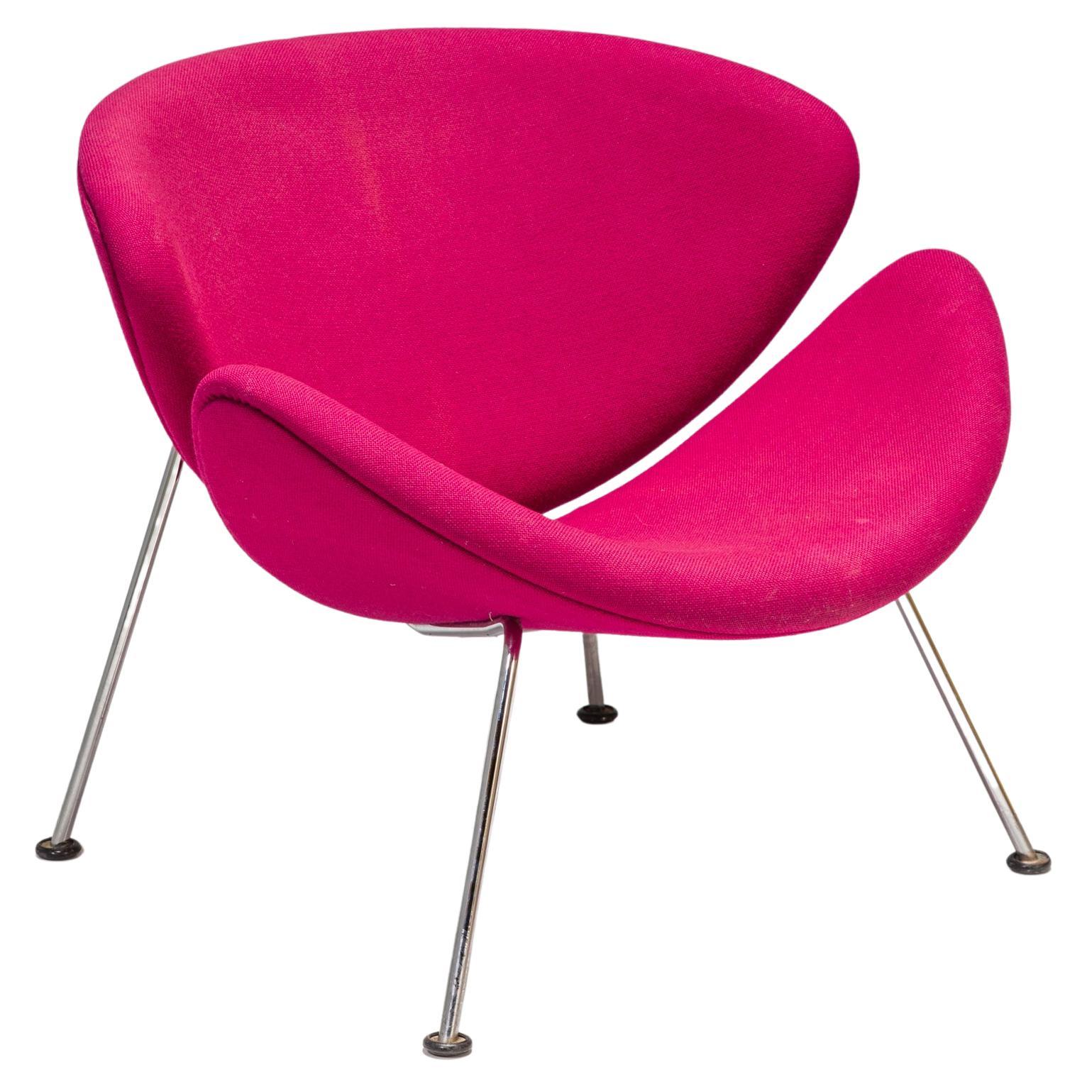 Pierre Paulin für Artifort Rosa-orangefarbener Sessel mit Scheiben im Angebot