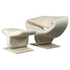 Pierre Paulin for Artifort Ribbon Chair and Ottoman 