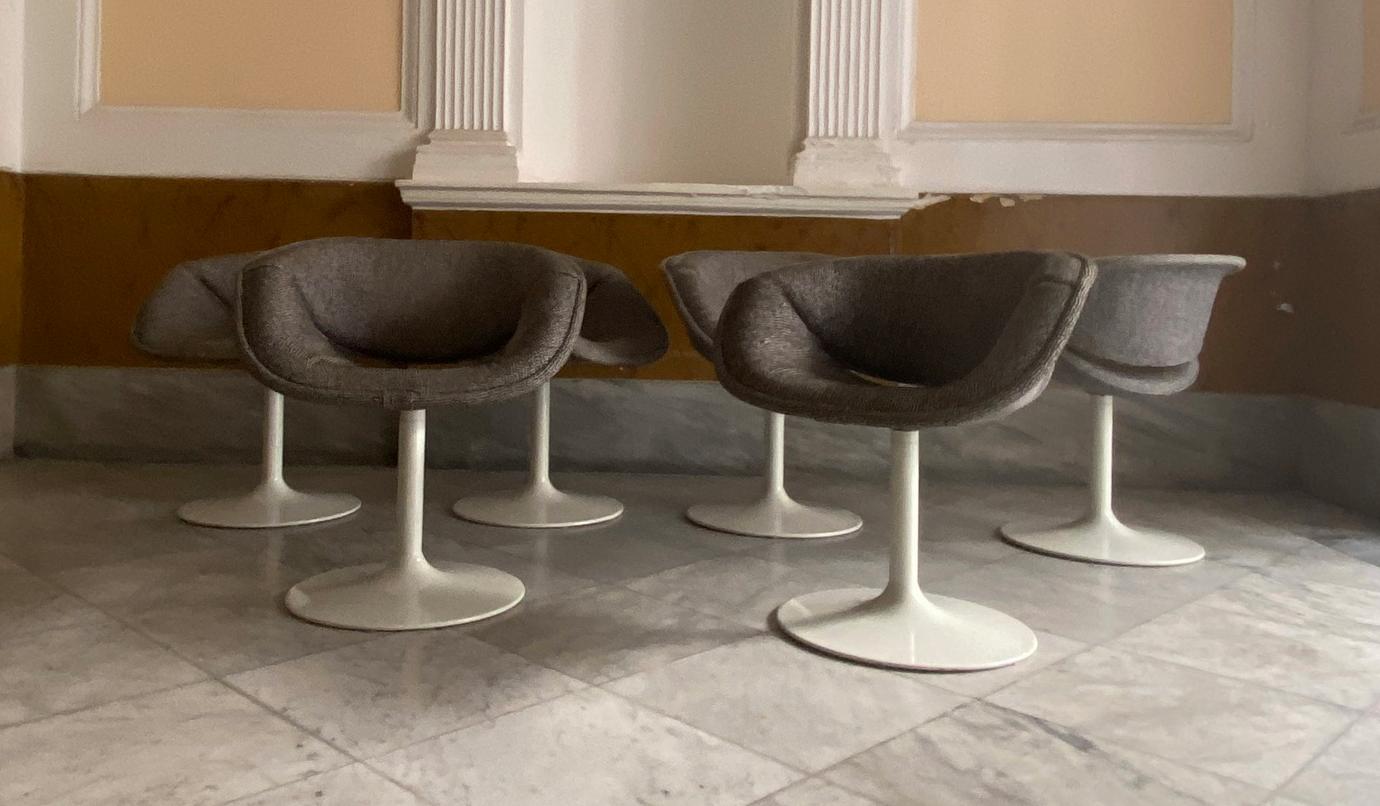 Mid-Century Modern Pierre Paulin for Artifort Set of Six Swivel Chairs Mod.8762, Italy, 1965