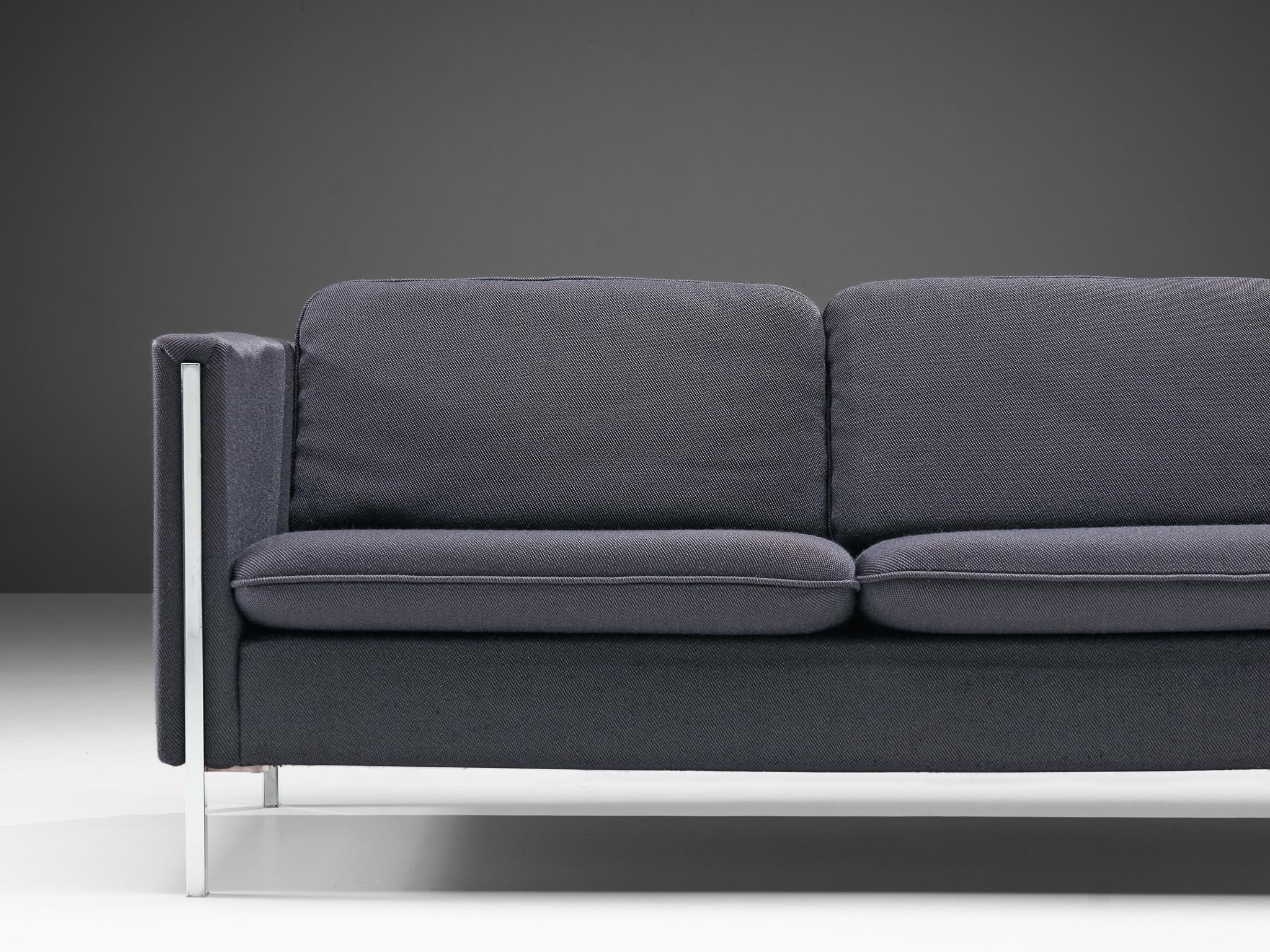 Steel Pierre Paulin for Artifort Sofa in Blue Upholstery For Sale