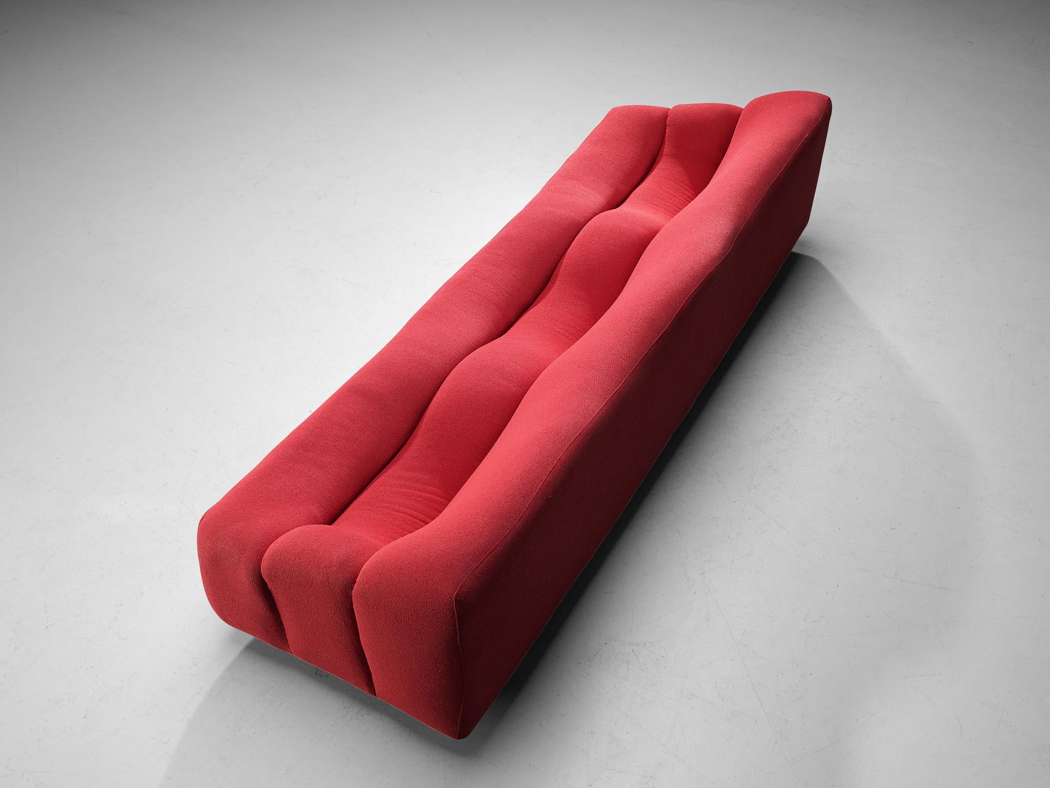 Pierre Paulin for Artifort Three-seater 'ABCD' Sofa in Red Upholstery 2