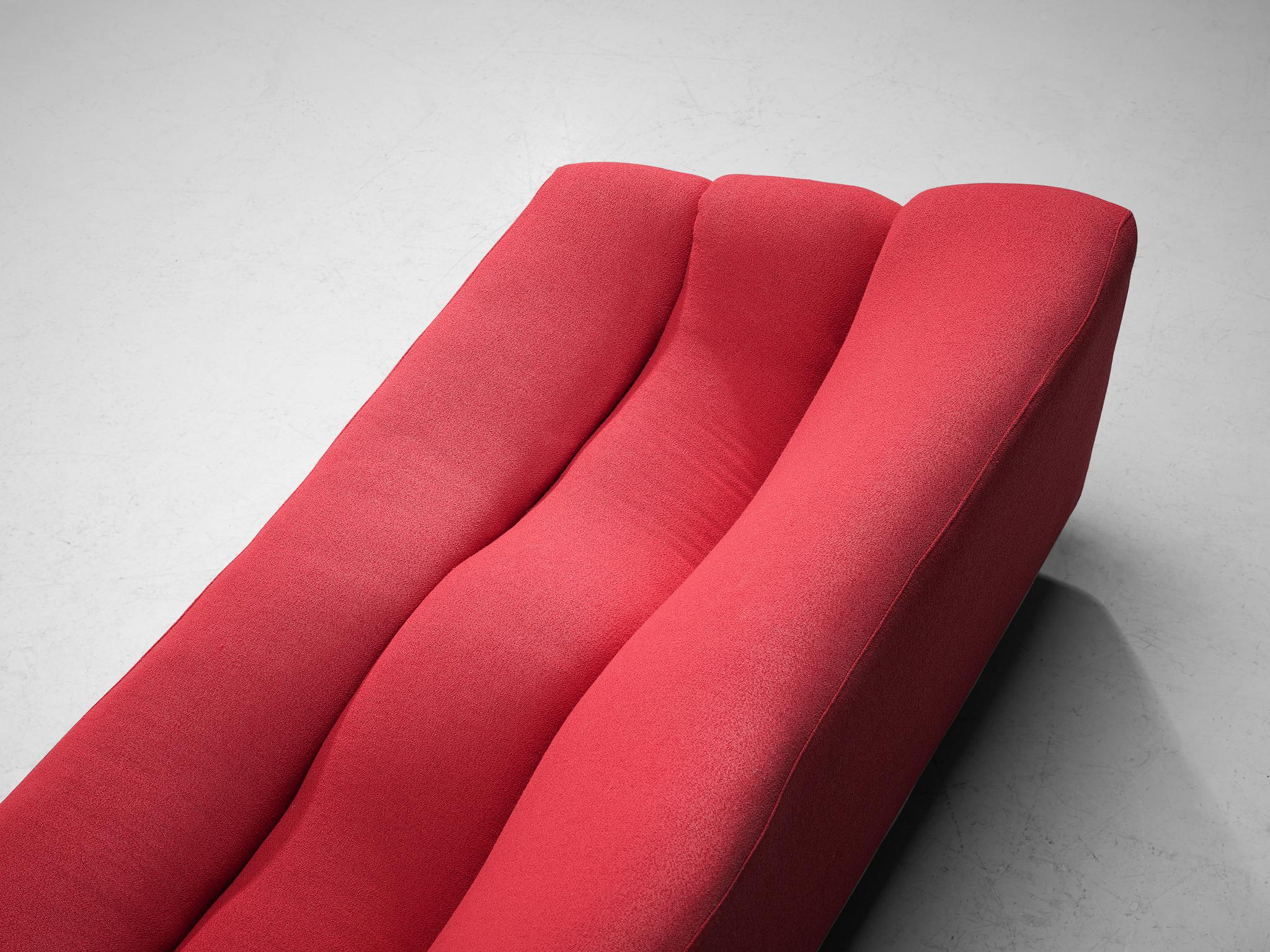 Pierre Paulin for Artifort Three-seater 'ABCD' Sofa in Red Upholstery 3