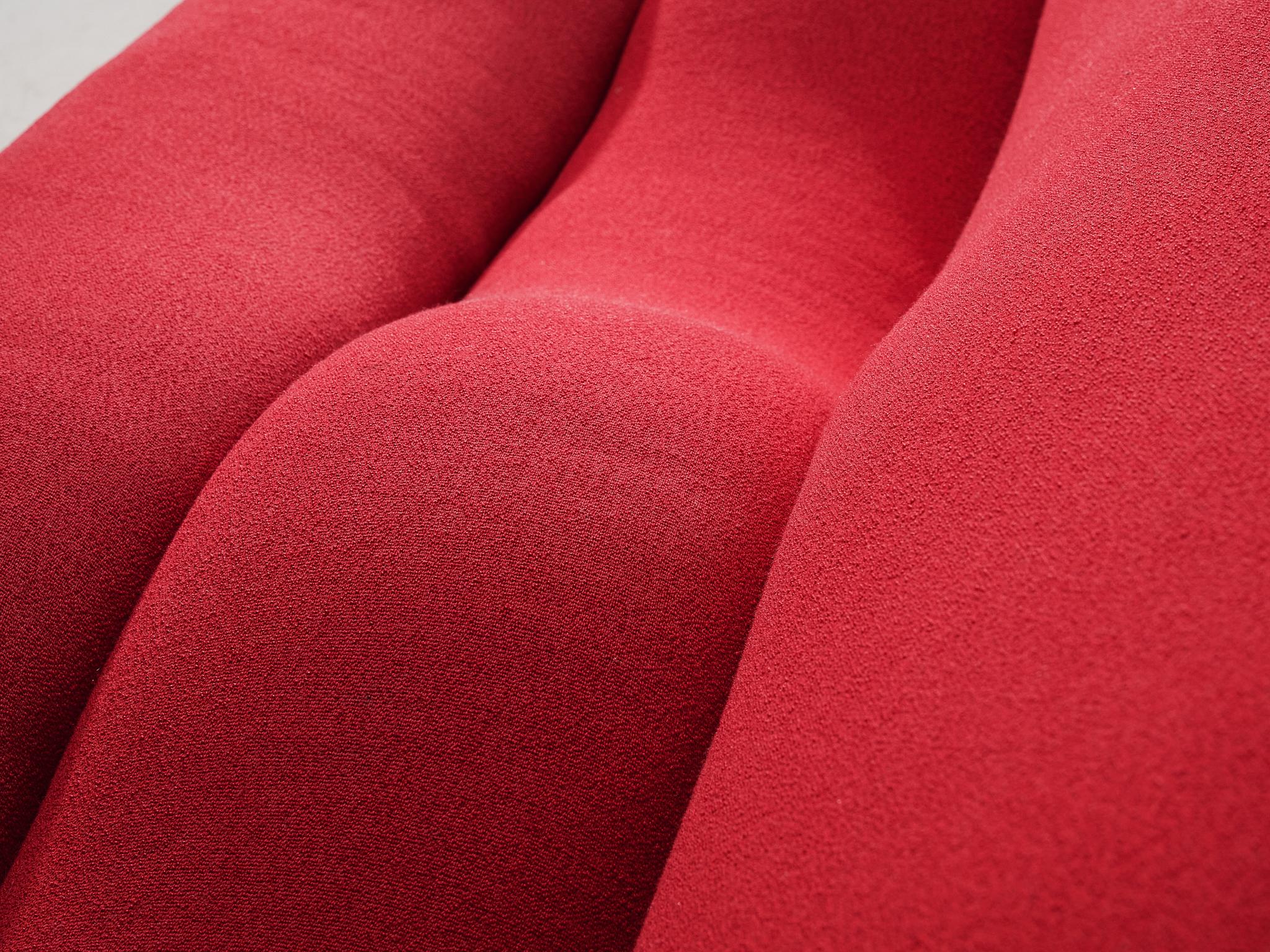 Mid-Century Modern Pierre Paulin for Artifort Three-seater 'ABCD' Sofa in Red Upholstery