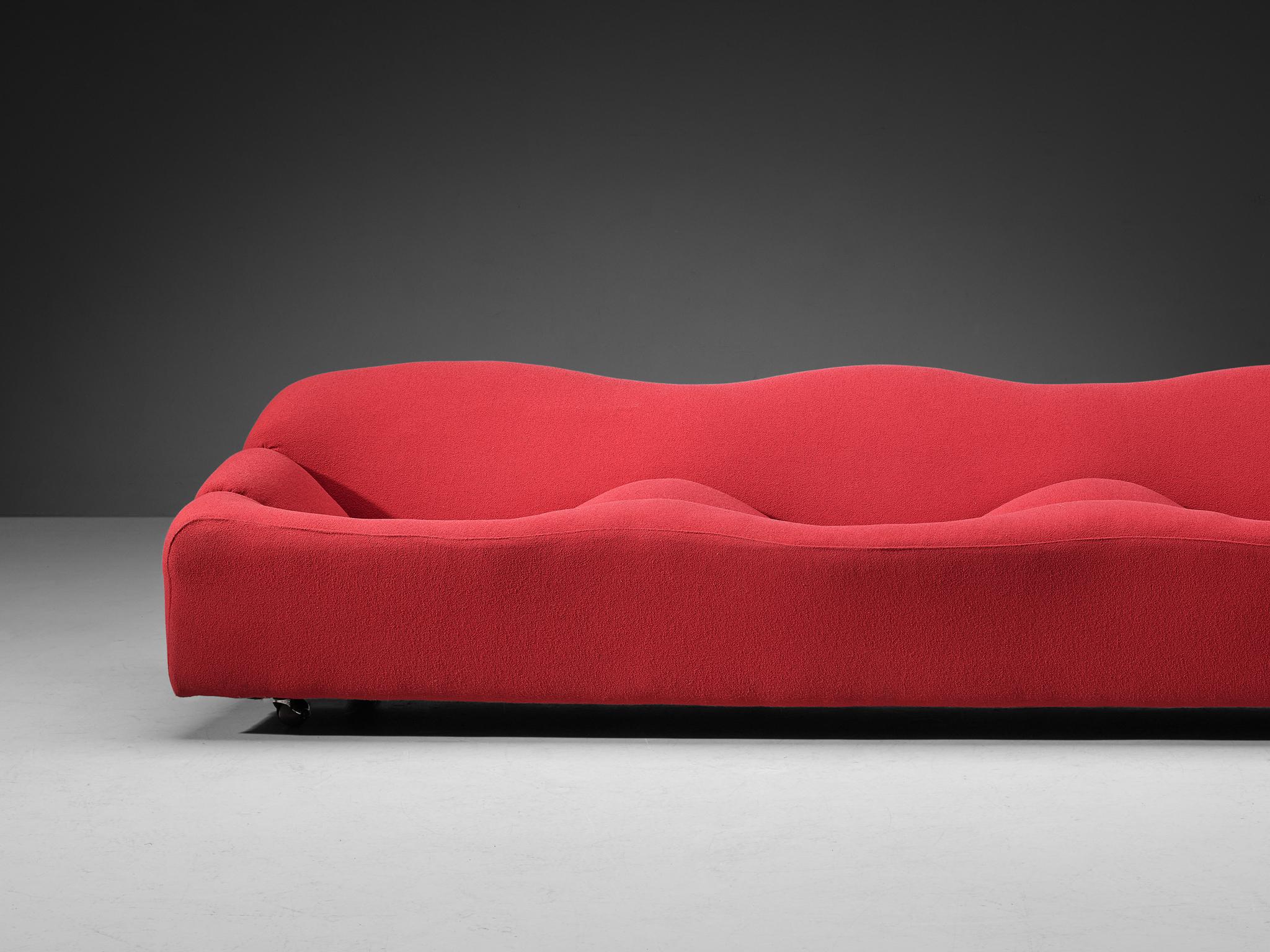 Pierre Paulin for Artifort Three-seater 'ABCD' Sofa in Red Upholstery In Good Condition In Waalwijk, NL