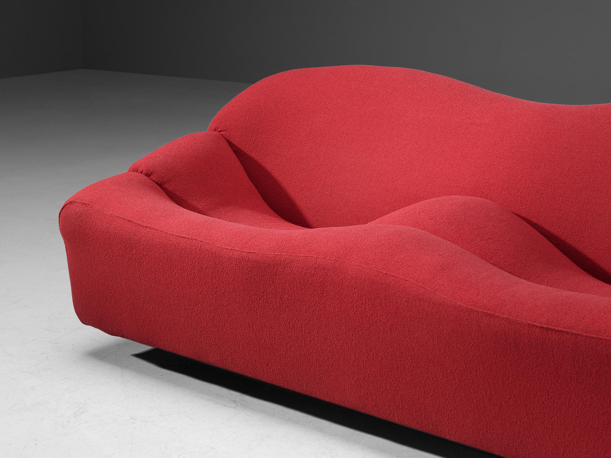 Pierre Paulin for Artifort Three-seater 'ABCD' Sofa in Red Upholstery 1