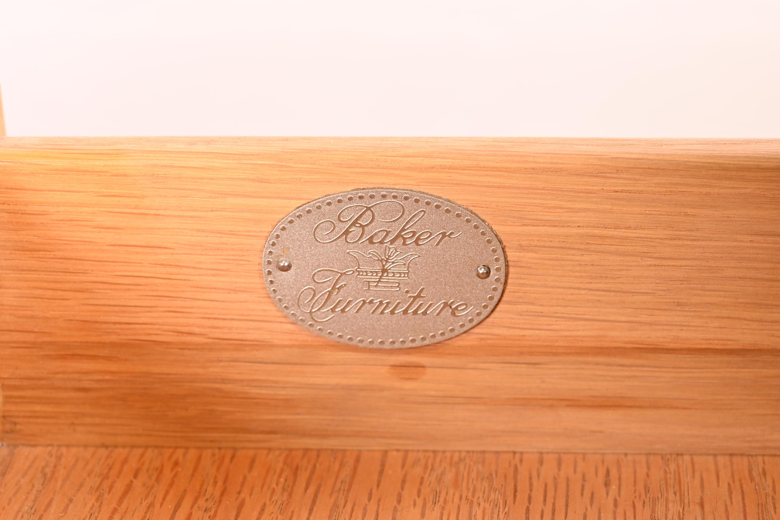 Pierre Paulin for Baker Art Deco Birdseye Maple Leather Top Executive Desk For Sale 6