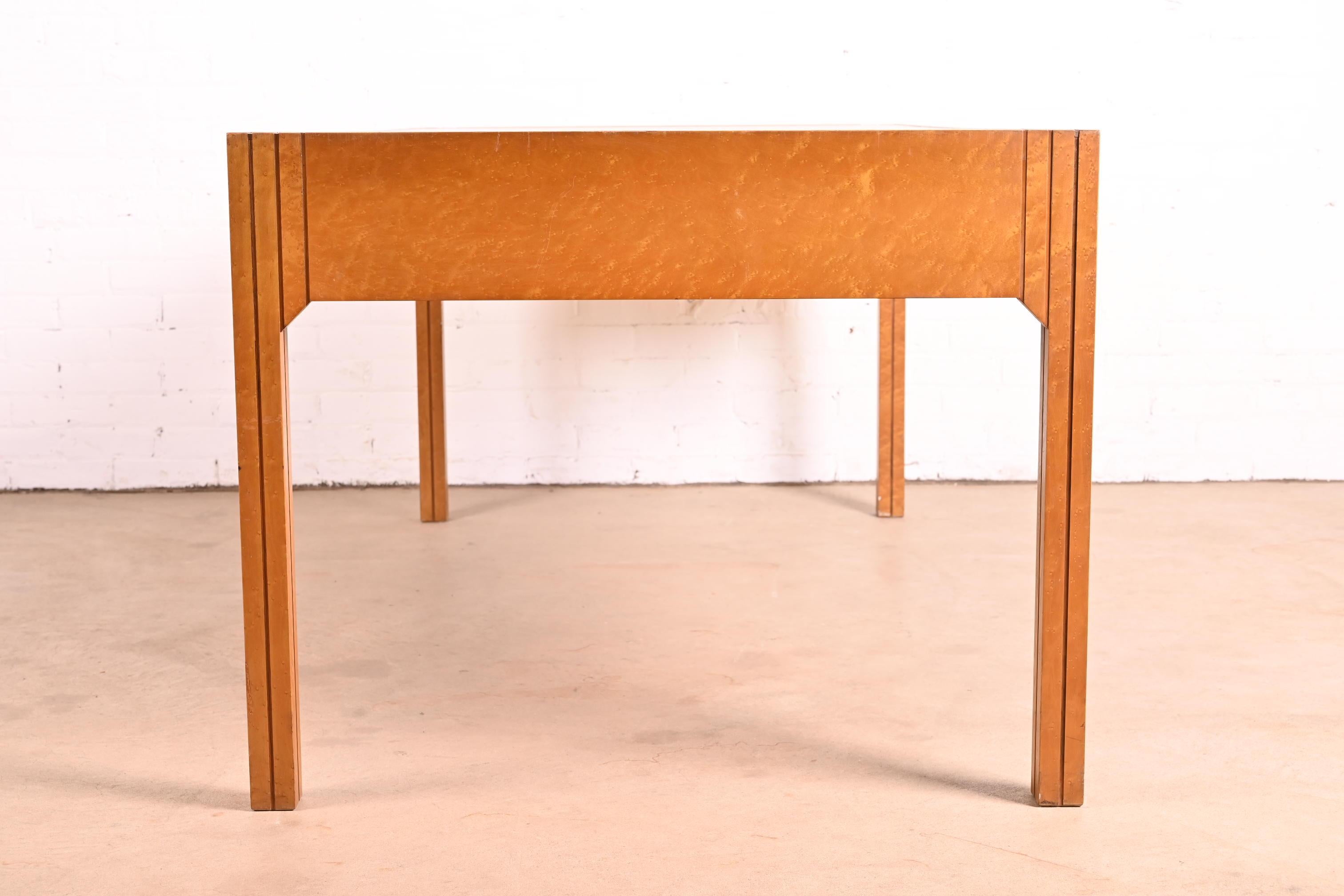 Pierre Paulin for Baker Art Deco Birdseye Maple Leather Top Executive Desk For Sale 8