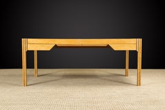 Pierre Paulin for Baker Bird's-Eye Maple and Leather Top Geometric Desk, 1984