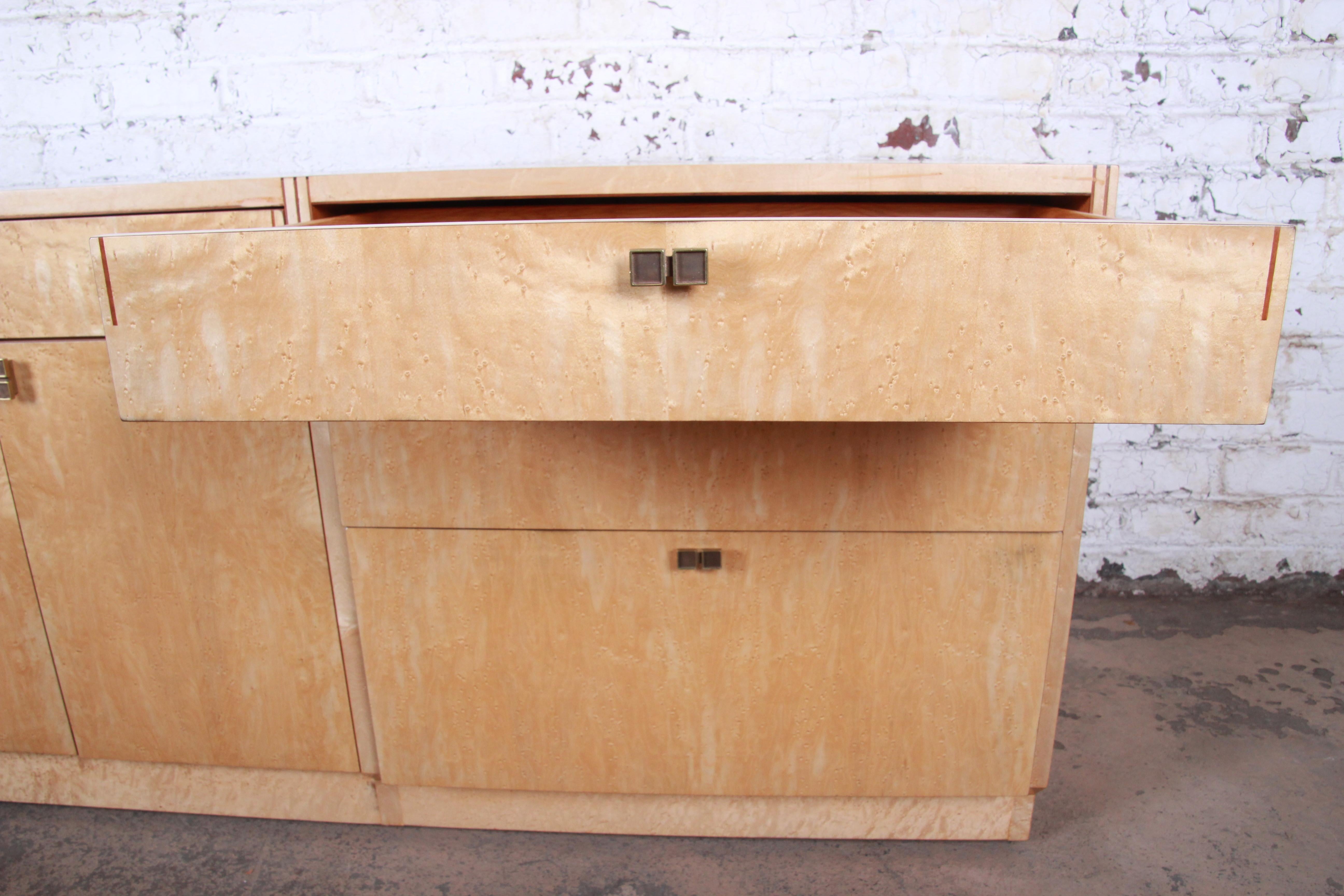 Pierre Paulin for Baker Bird's-Eye Maple Modern Art Deco Credenza, Restored 6