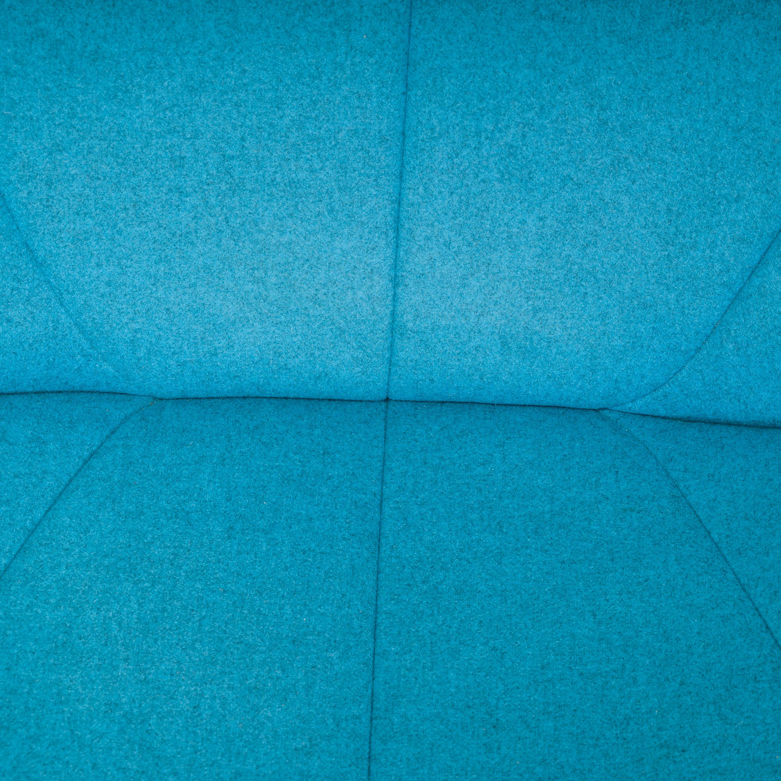 Contemporary Pierre Paulin for Ligne Roset Blue Fabric 2 Seater Pumpkin Loveseat Sofa