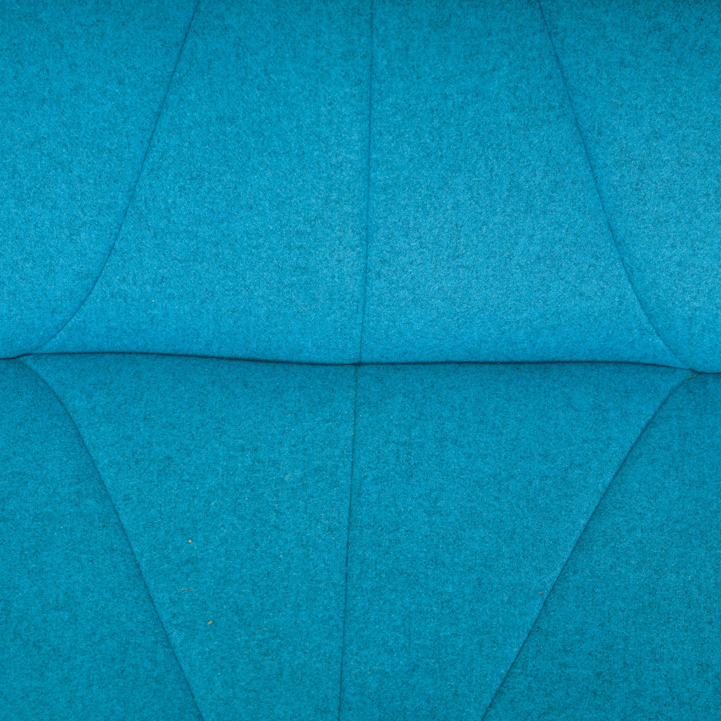 Pierre Paulin for Ligne Roset Blue Fabric 2 Seater Pumpkin Loveseat Sofa 1