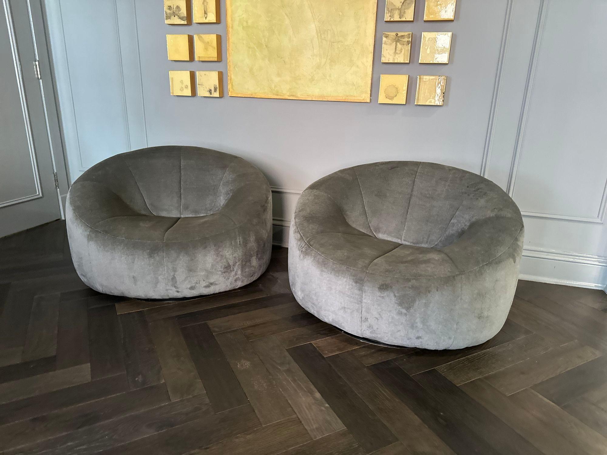 Postmoderne Fauteuils de salon en peau de rose Pierre Paulin pour Ligne Roset, France 2008