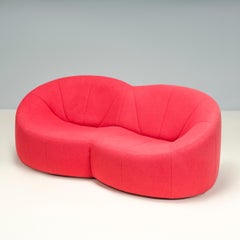 Pierre Paulin for Ligne Roset Red Fabric 2 Seater Pumpkin Loveseat Sofa