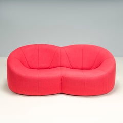 Pierre Paulin for Ligne Roset Red Fabric 2 Seater Pumpkin Loveseat Sofa