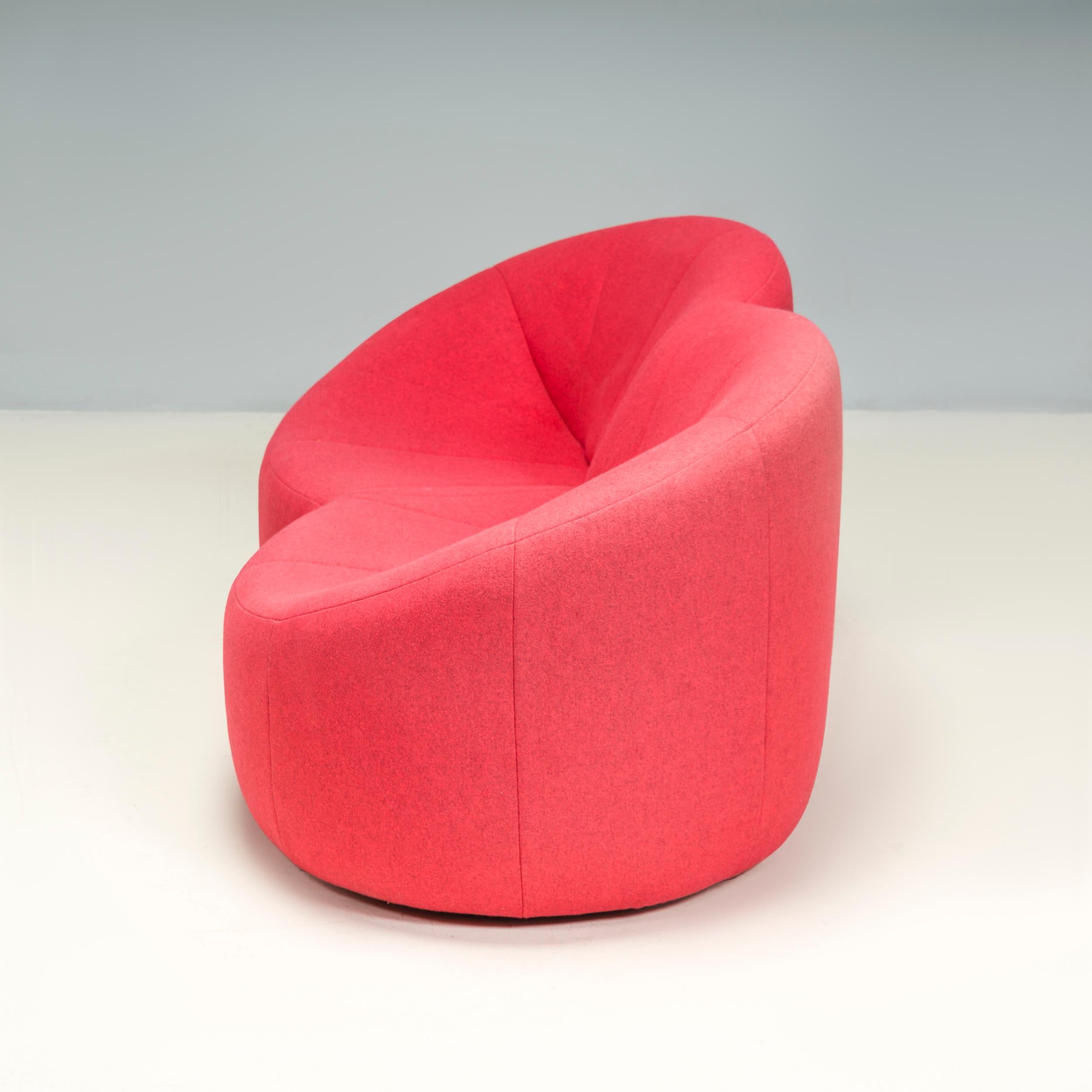 Pierre Paulin for Ligne Roset Red Fabric 2 Seater Pumpkin Loveseat Sofa 2