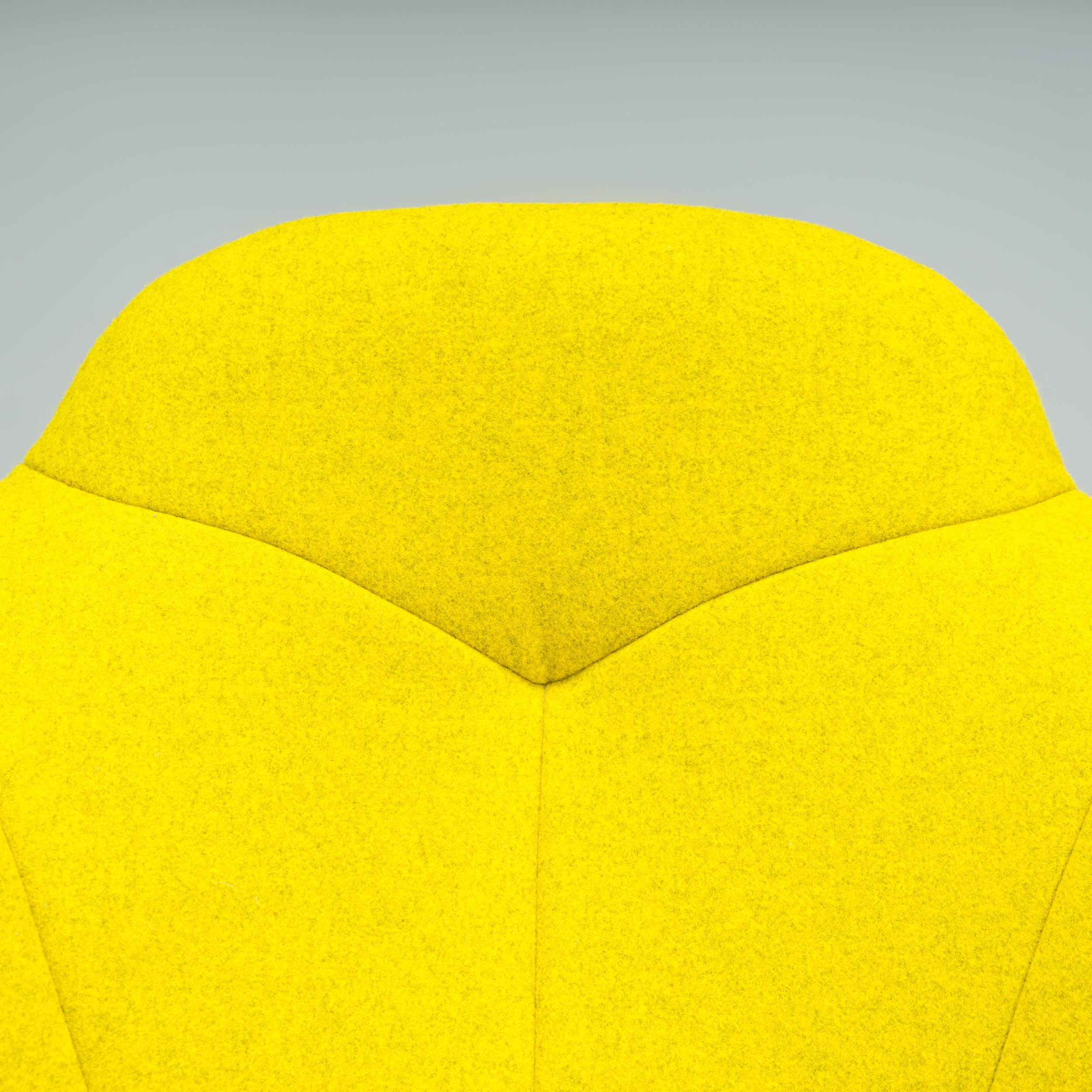 Pierre Paulin for Ligne Roset Yellow Fabric Pumpkin High Back Armchair In Good Condition For Sale In London, GB