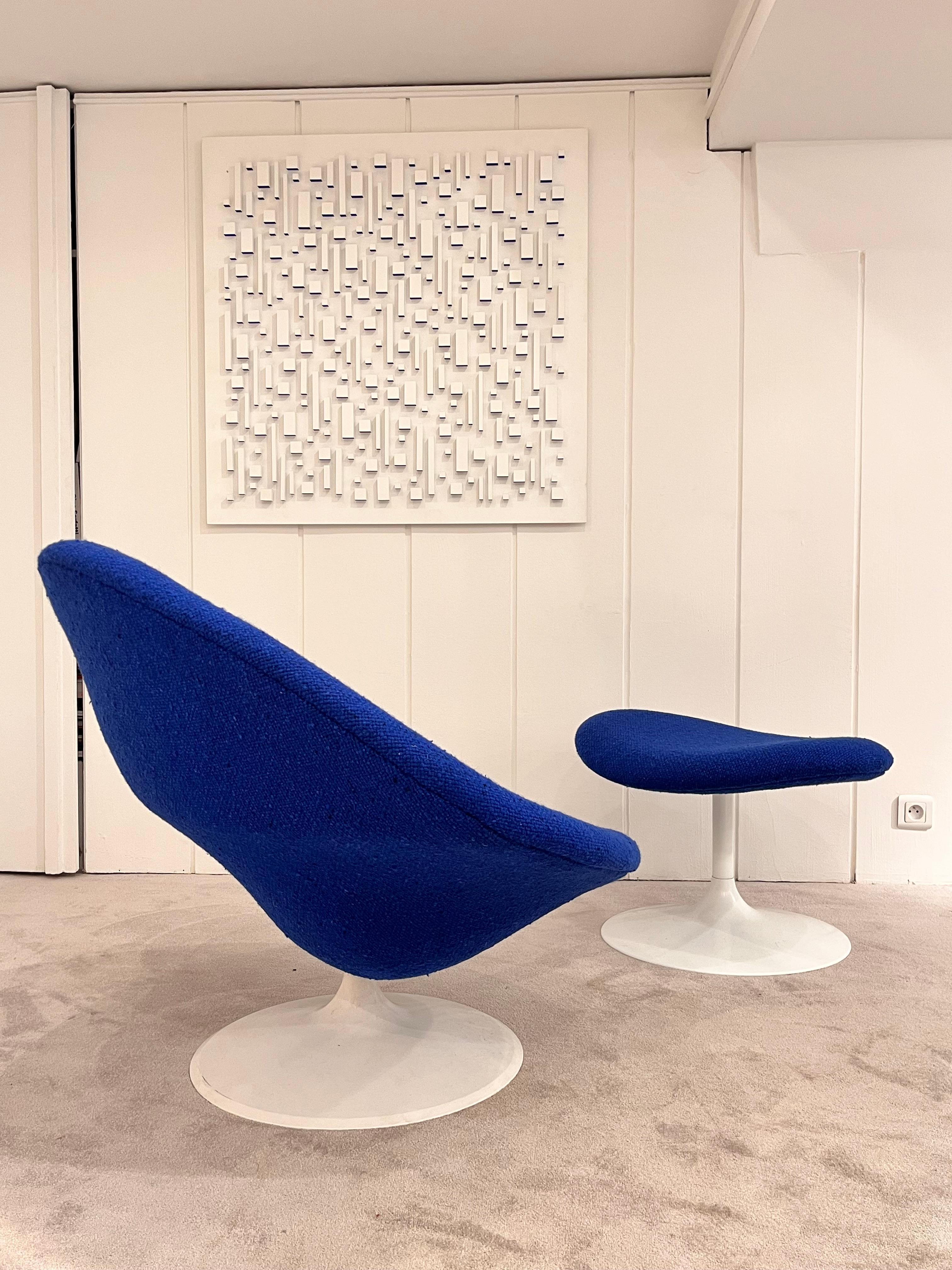 Pierre Paulin - Sedia da salotto e ottomana Globe F422, circa 1960 In condizioni buone in vendita a Saint-Ouen, FR