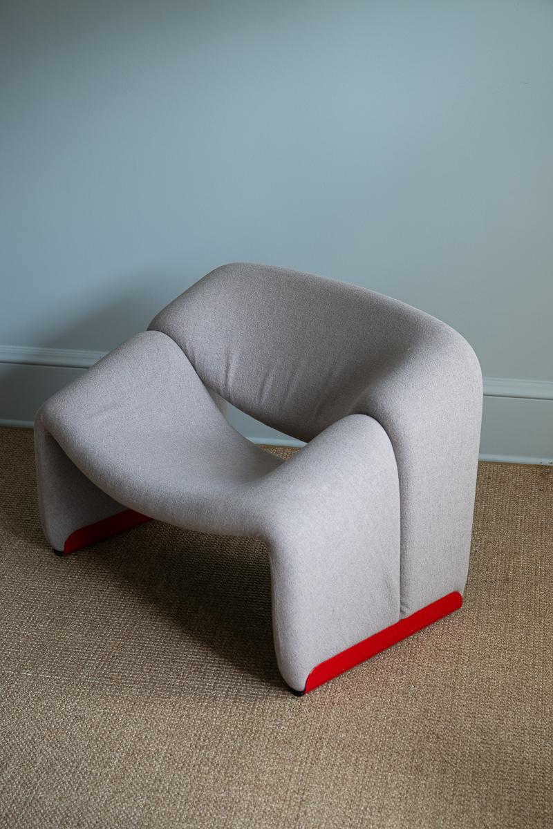 French Pierre Paulin Grey Groovy Chair For Sale
