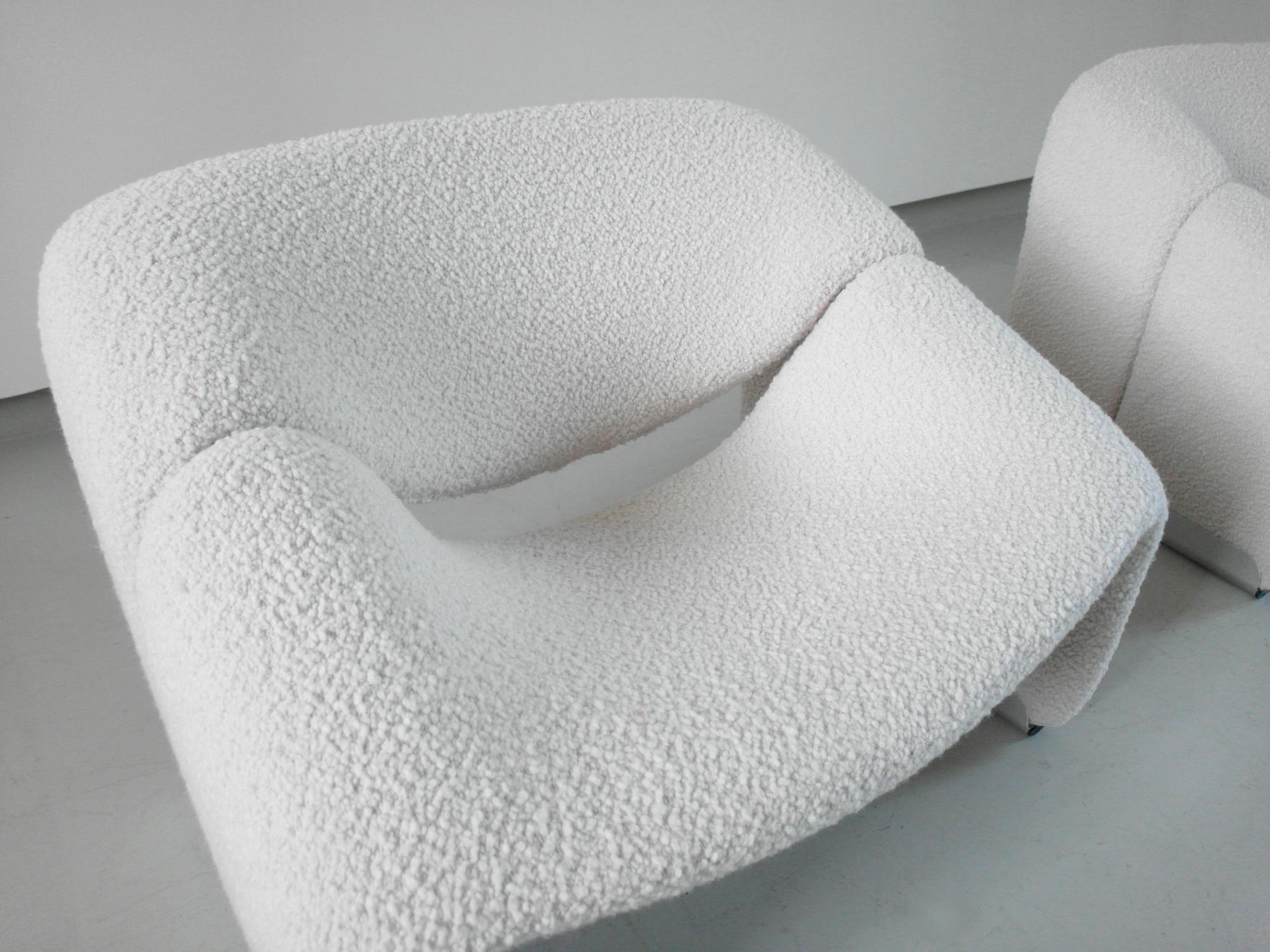 Pierre Paulin Groovy Chair in Ivory Wool for Artifort, The Netherlands, 1973 4