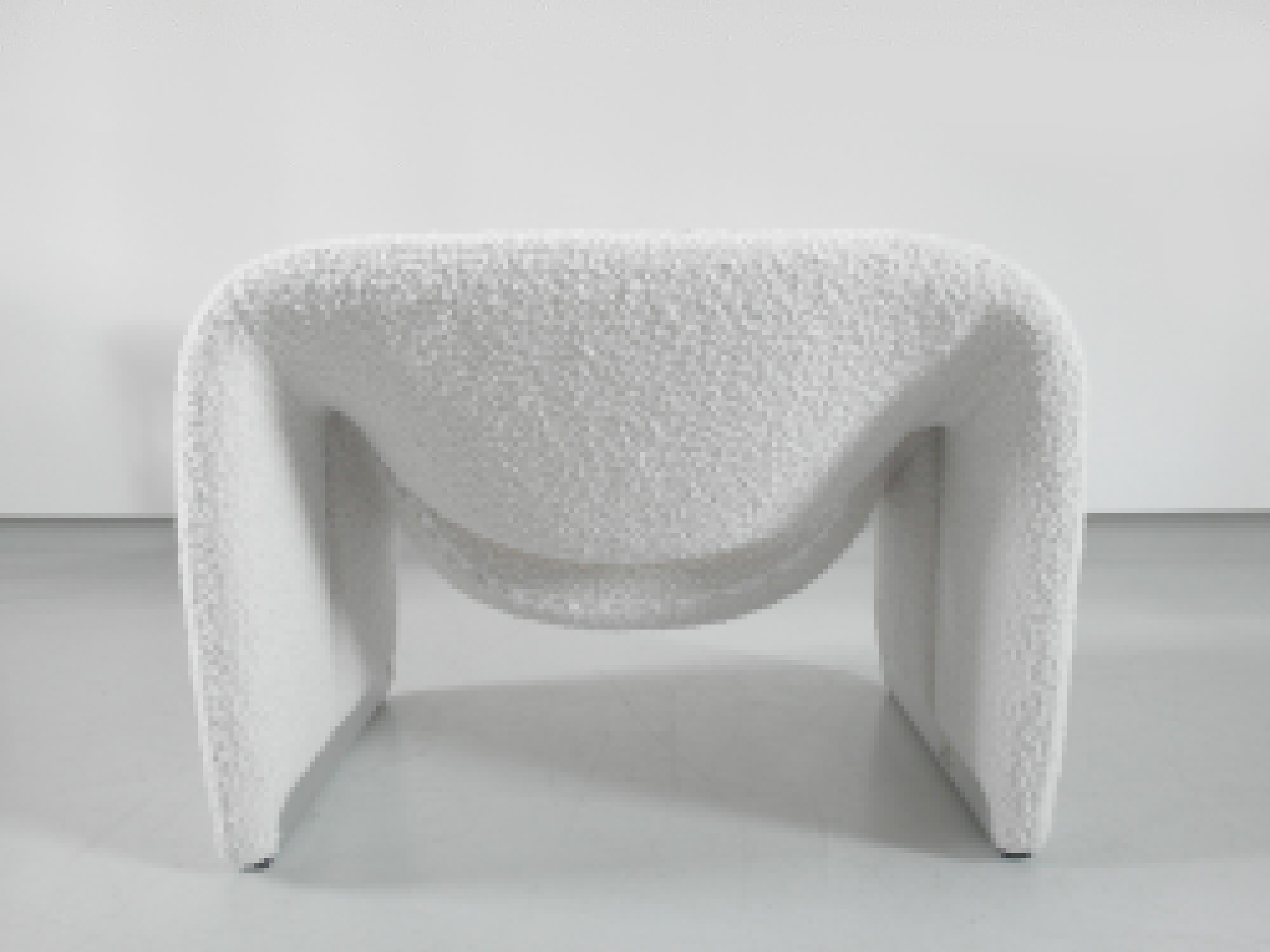 Late 20th Century Pierre Paulin Groovy Chair in Ivory Wool for Artifort, The Netherlands, 1973