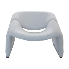 Pierre Paulin Groovy Chair in Ivory Wool for Artifort, the Netherlands, 1973