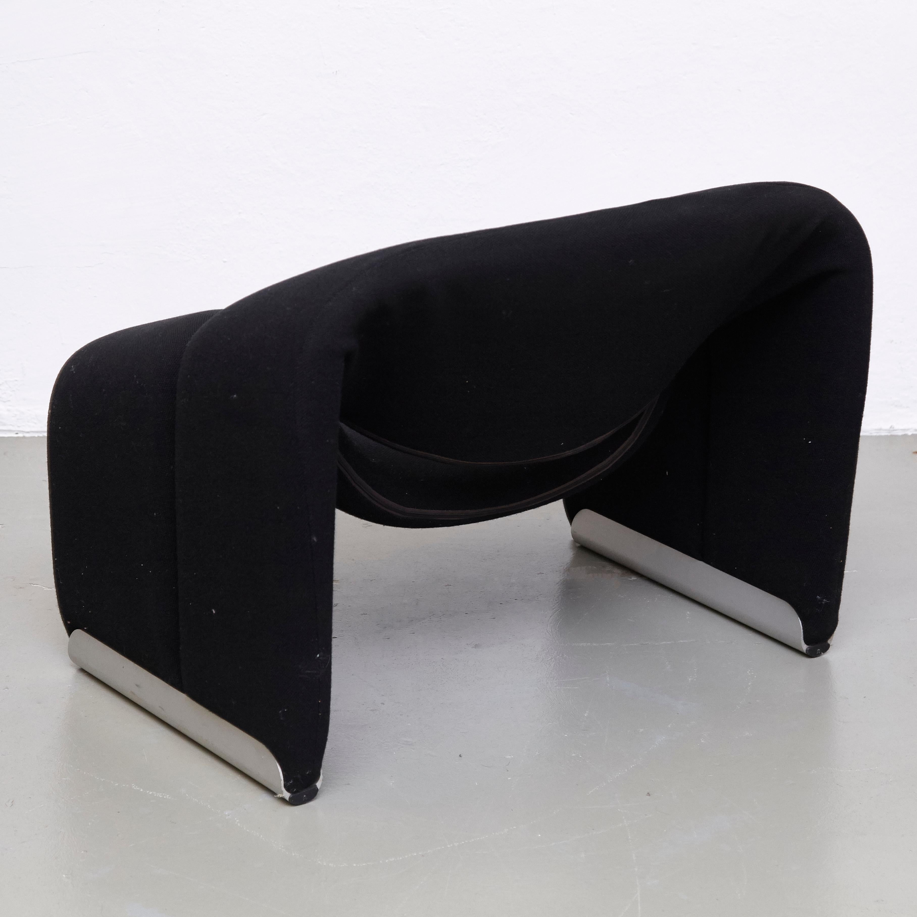 Pierre Paulin, Mid Century Modern, Black Upholstered Groovy Lounge Chair, 1970 3
