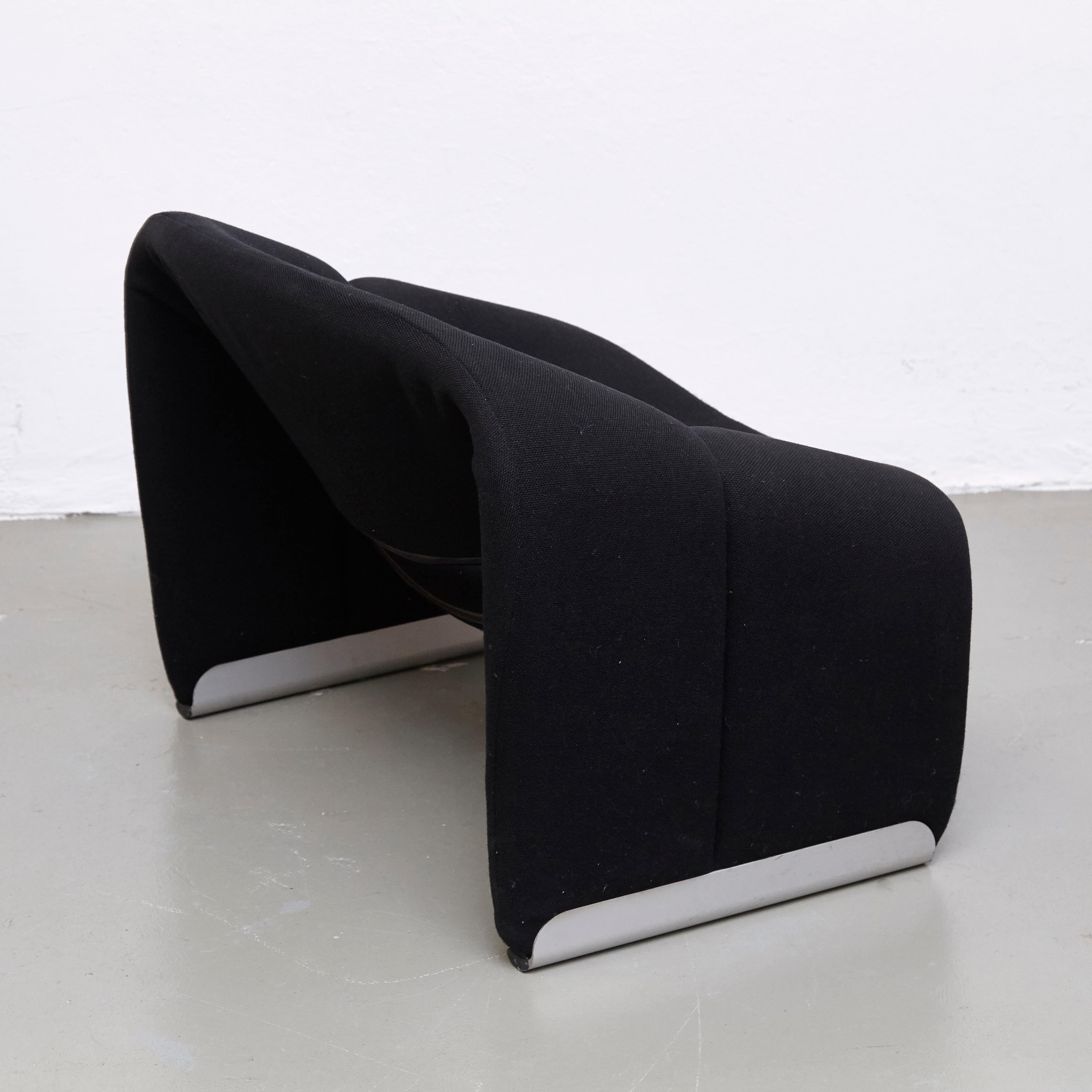 Pierre Paulin, Mid Century Modern, Black Upholstered Groovy Lounge Chair, 1970 6