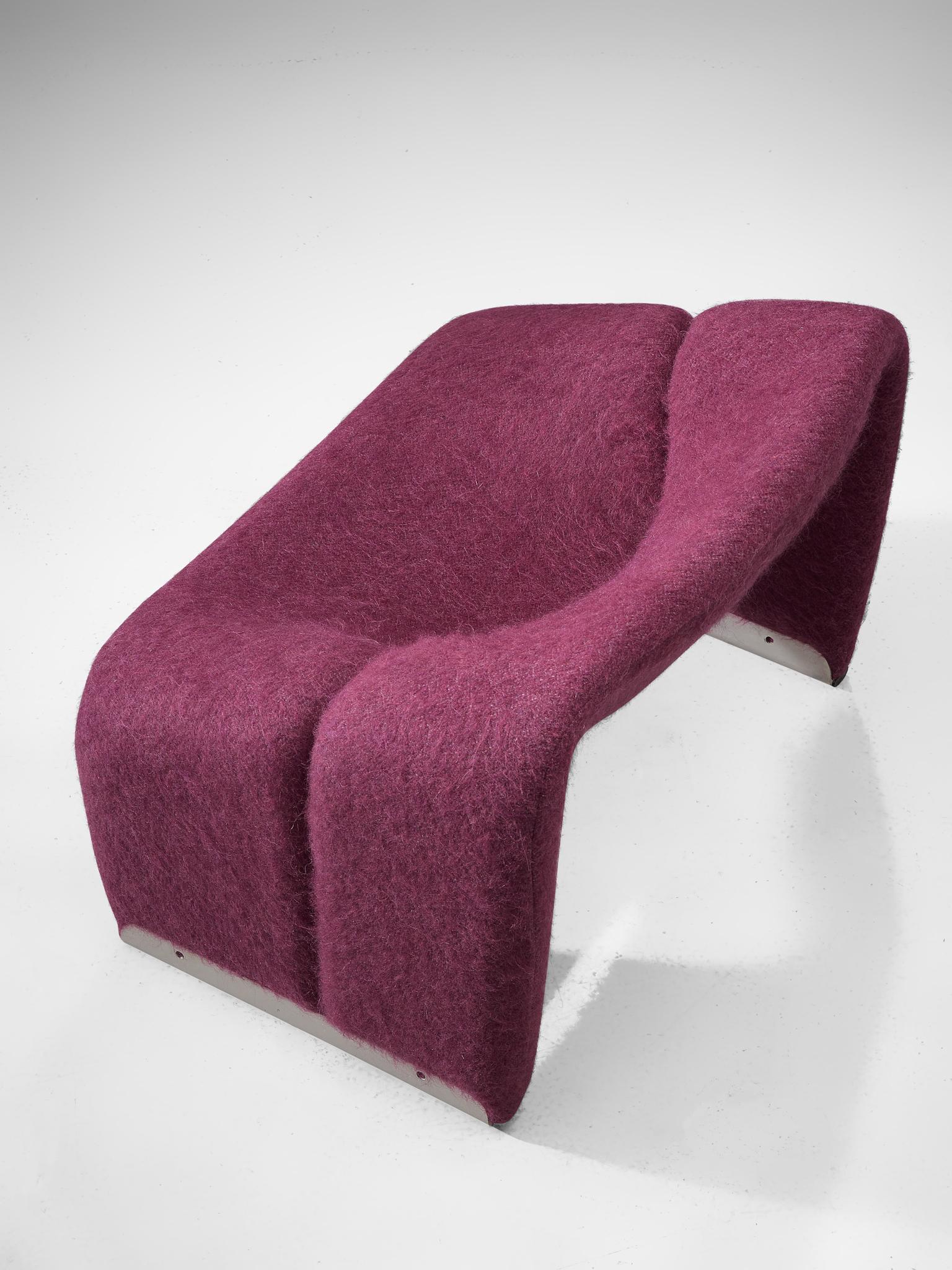Aluminum Pierre Paulin 'Groovy' Lounge Chair Customizable in Pierre Frey Wool Upholstery
