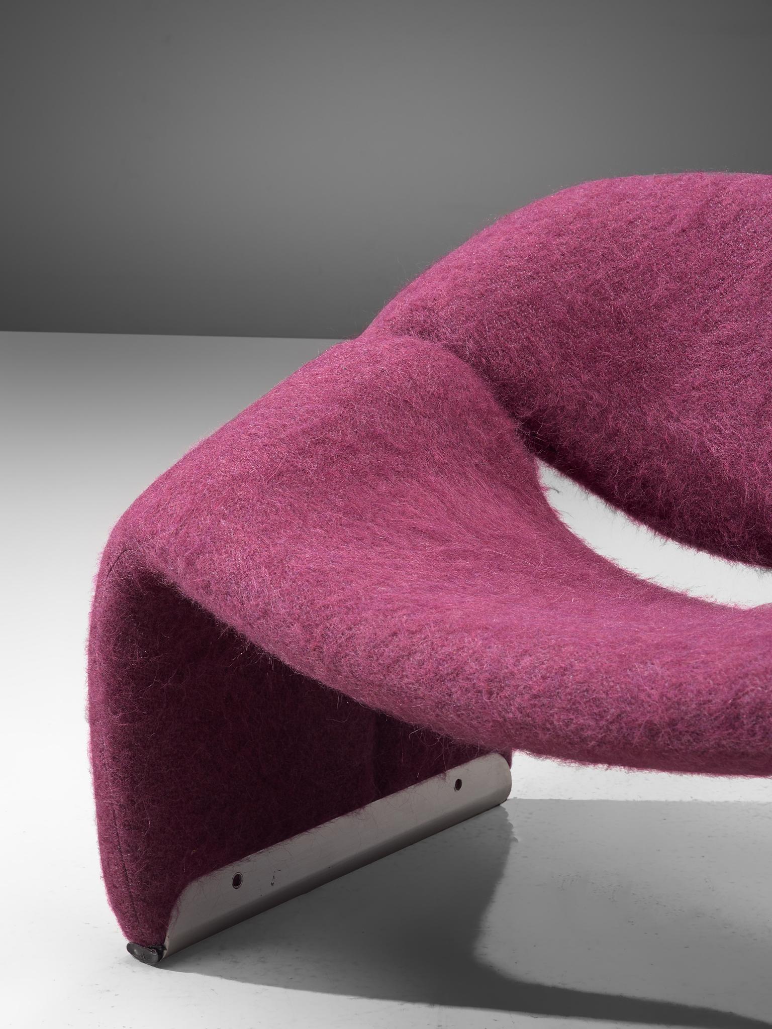 Aluminum Pierre Paulin 'Groovy' Lounge Chairs Customizable in Pierre Frey Wool Upholstery