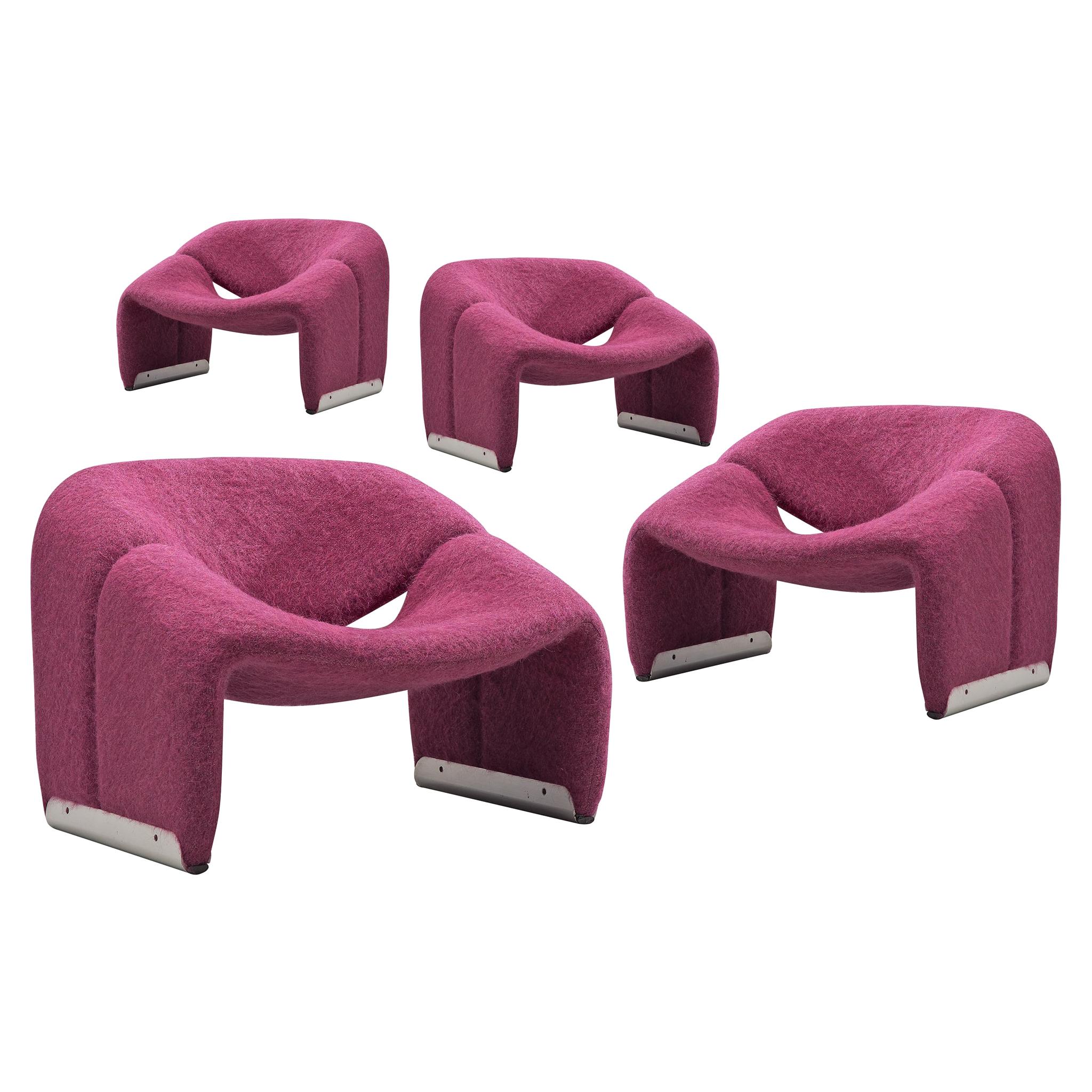 Pierre Paulin 'Groovy' Lounge Chairs Customizable in Pierre Frey Wool Upholstery