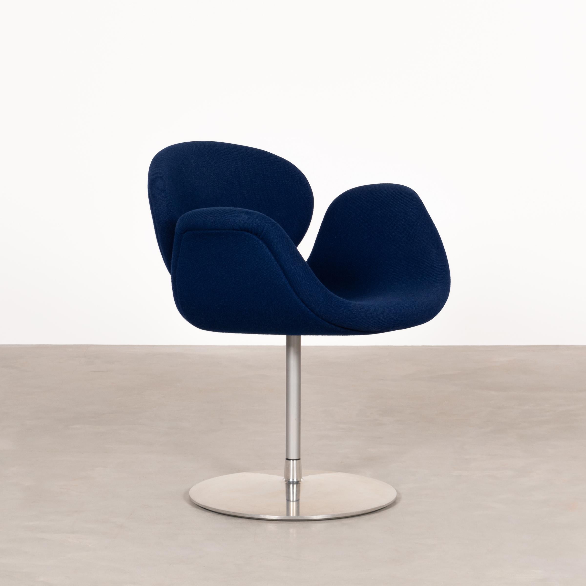 Pierre Paulin Little Tulip Dining Chair in Blue Fabric for Artifort, Netherlands 9