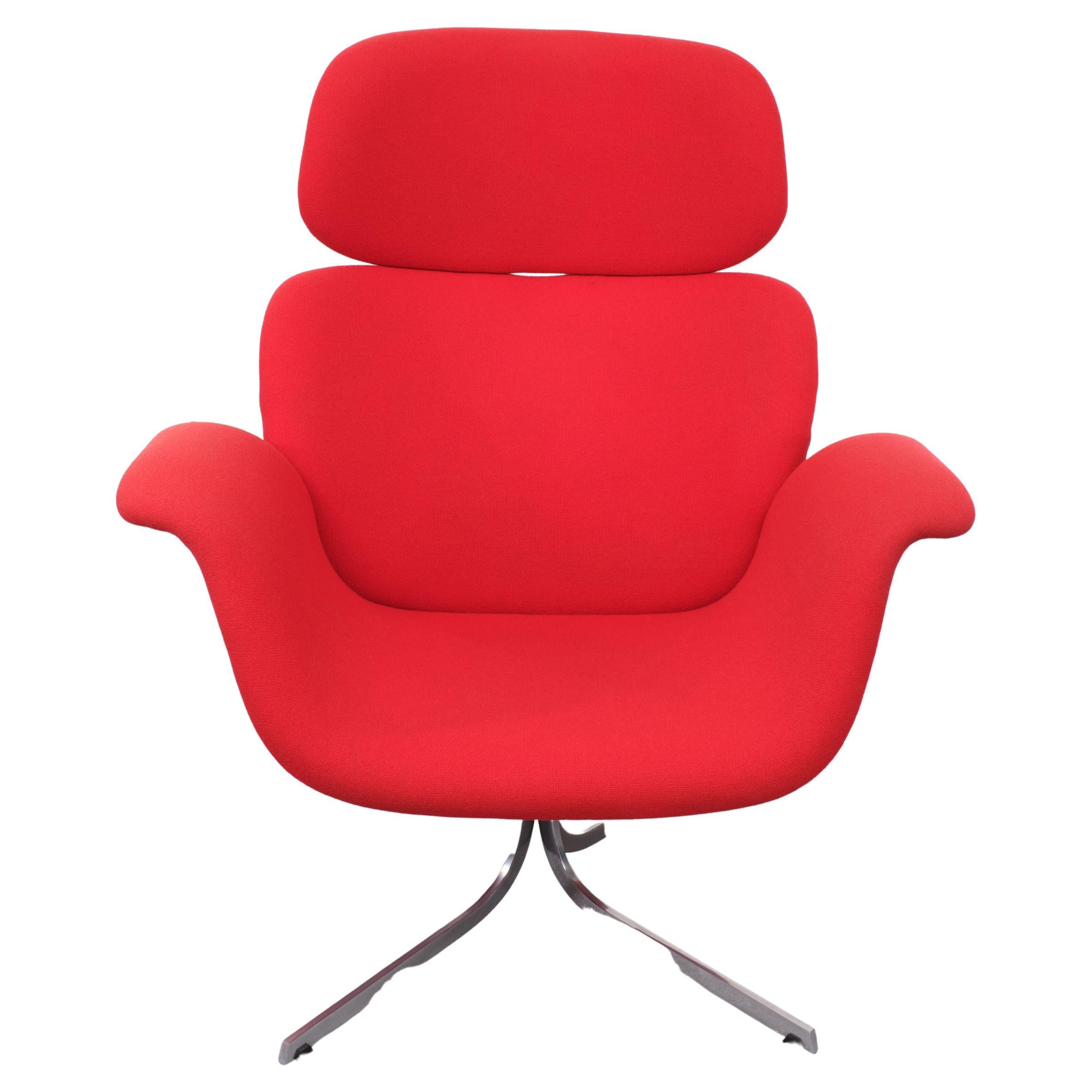 Schöner Big Tulip Lounge Stuhl. Pierre Paulin entwarf diesen kultigen Stuhl 1965.
für Artifort . Kommt in einem  Polsterung aus roter Wolle . Sternfüße . nicht drehbar .
Sehr guter Sitzkomfort. Guter Zustand. 

Bitte zögern Sie nicht, sich für ein