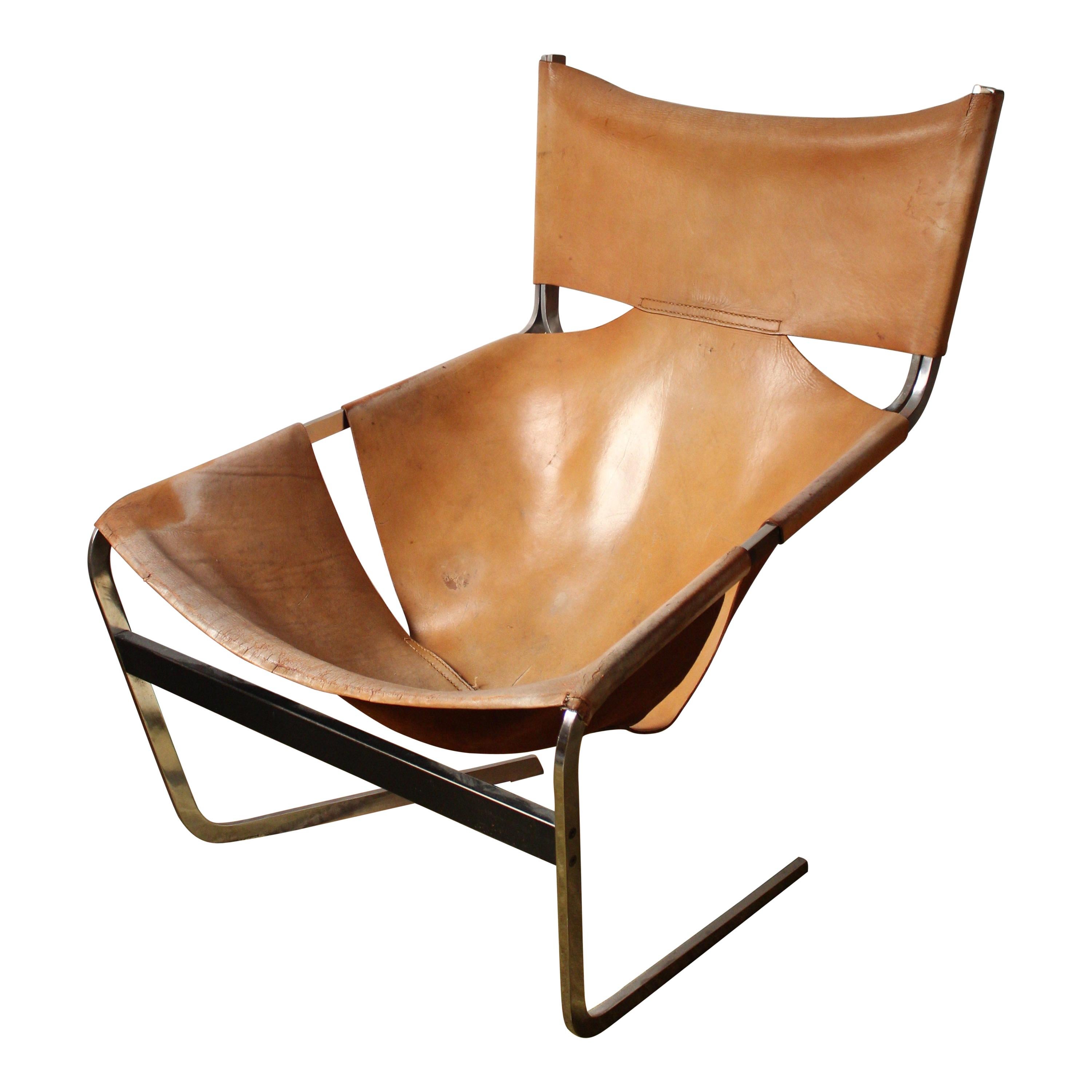 Pierre Paulin, Lounge Chair, Leather, Steel, Artifort, 1963 For Sale