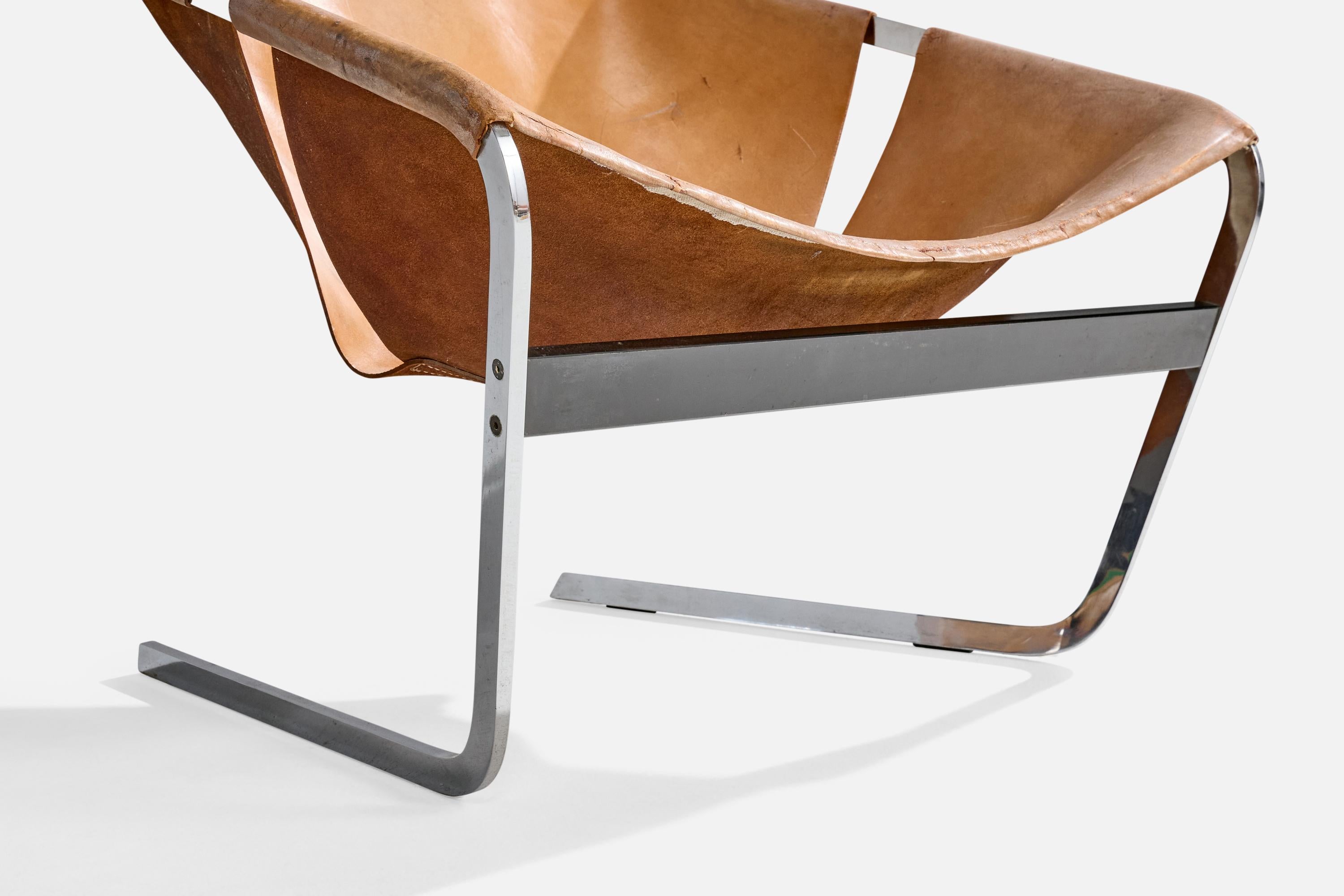 Pierre Paulin, Lounge Chair, Metal, Leather, Netherlands, 1960s For Sale 6