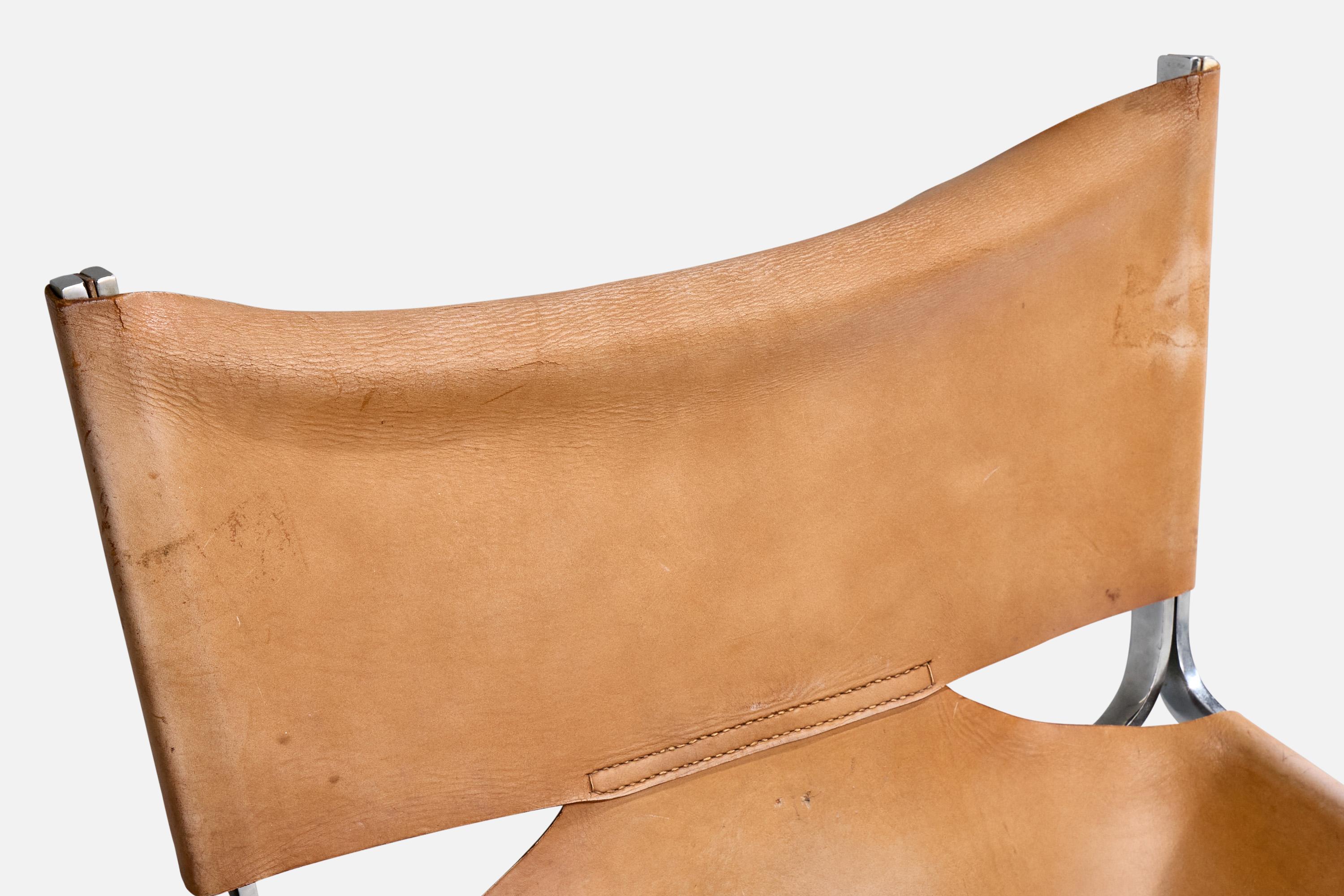 Pierre Paulin, Lounge Chair, Metal, Leather, Netherlands, 1960s For Sale 2