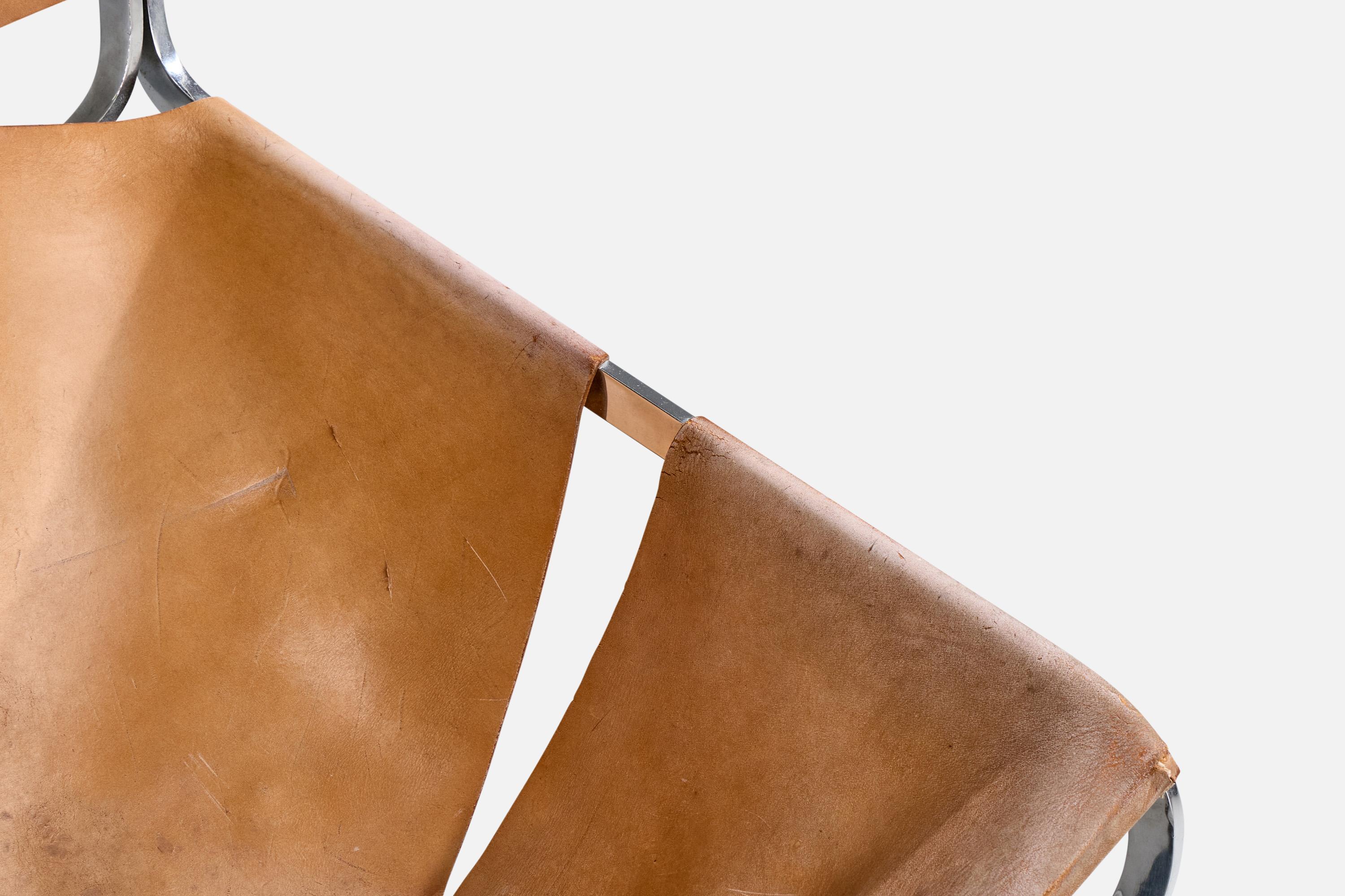 Pierre Paulin, Lounge Chair, Metal, Leather, Netherlands, 1960s For Sale 3