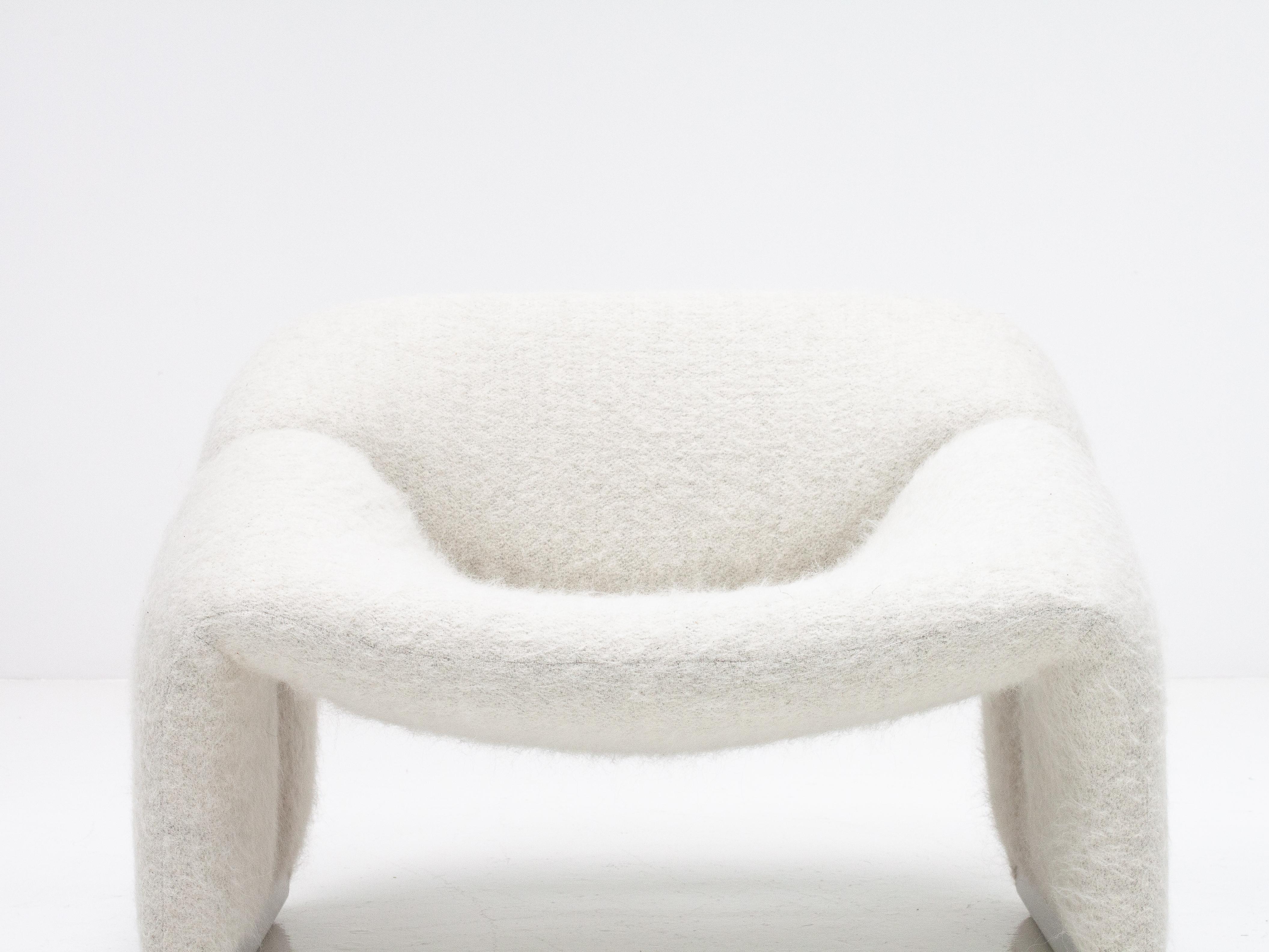 Metal Pierre Paulin Model F598 Groovy Lounge Chair in Pierre Frey, Artifort, 1970s