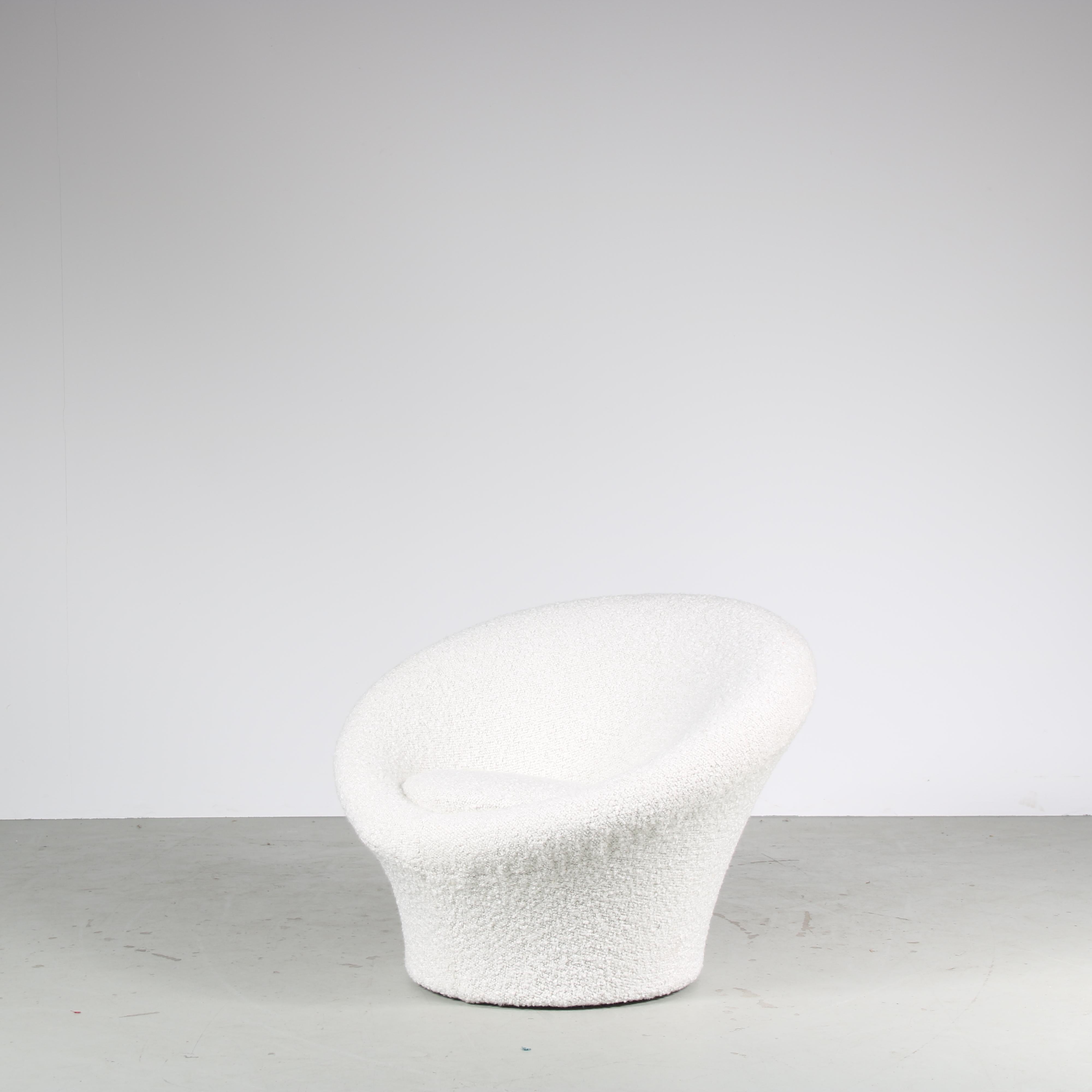 Fabric Pierre Paulin “Mushroom” Chair with Stool for Artifort, Netherlands 1960 For Sale