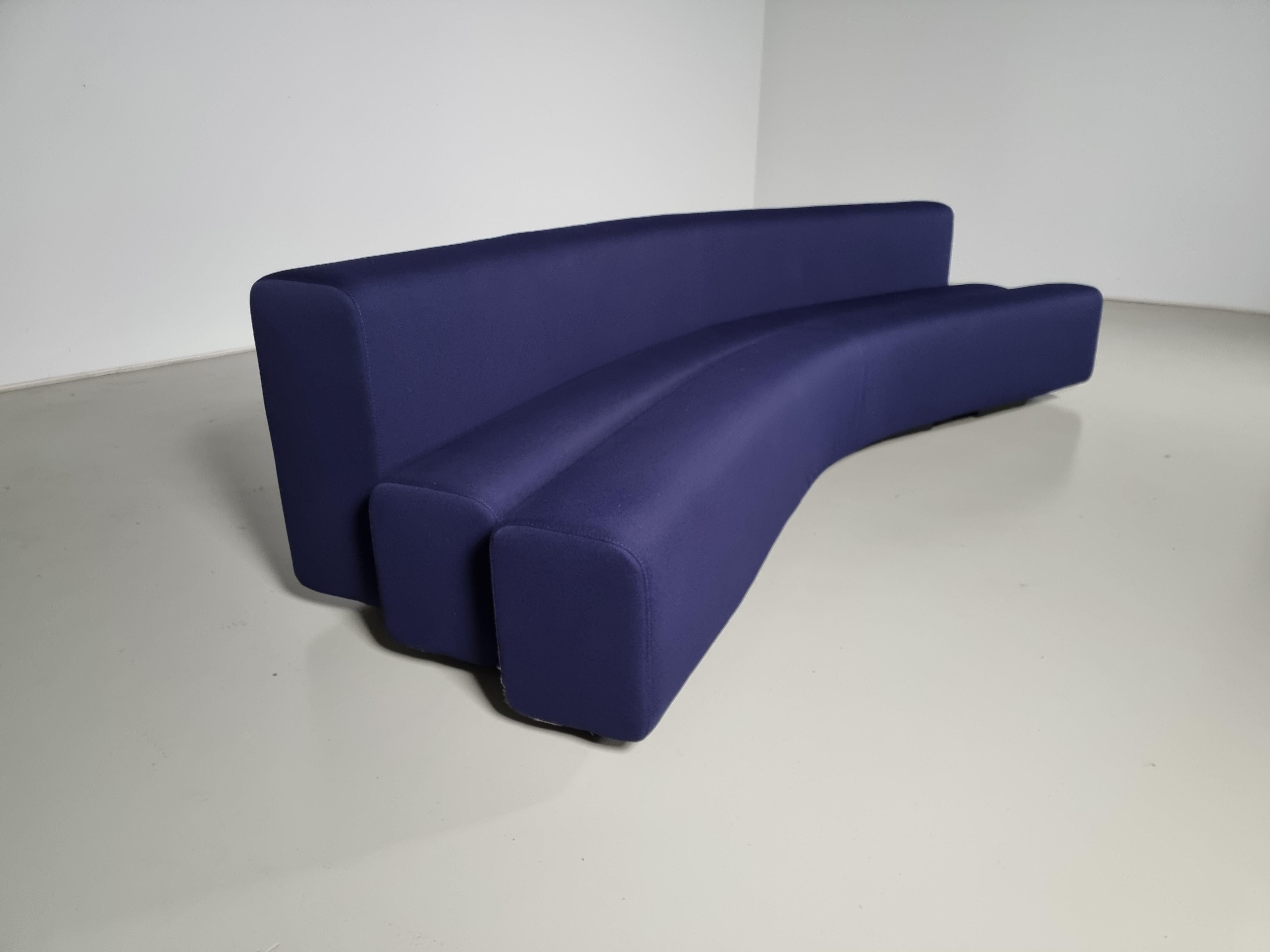 Modular articulated and adjustable sofa system, comprised of a back and 2 seats floating on an adjustable steel frame. Designed by Pierre Paulin in 1967 for the 1970 World Expo in Osaka, Japan. Now edited by La Cividina in 2013, Made in Italy.