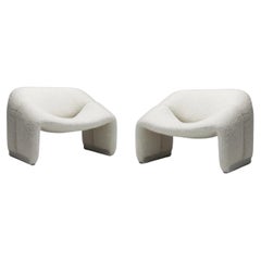 Pierre Paulin Pair of F598 Groovy Armchairs for Artifort Netherlands, 1972