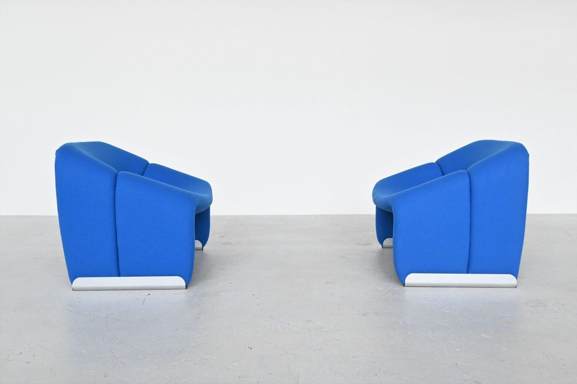 Late 20th Century Pierre Paulin Pair of F598 Groovy Lounge Chairs Artifort, the Netherlands, 1972