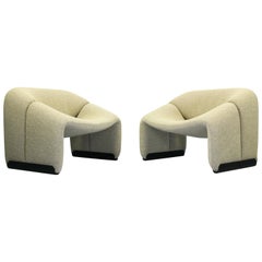 Pierre Paulin Pair of F598 Groovy Lounge Chairs for Artifort, the Netherlands