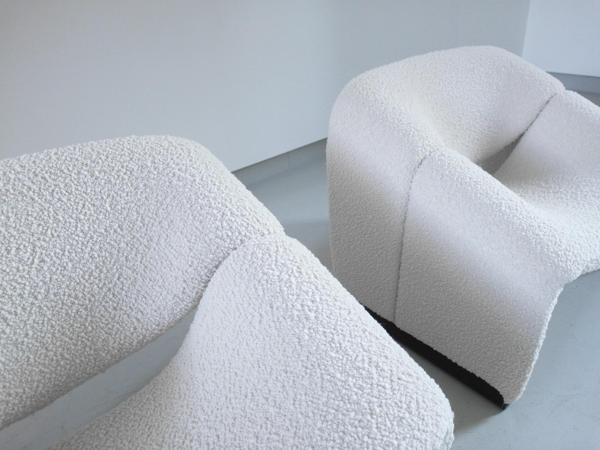 Late 20th Century Pierre Paulin Pair of Groovy Chairs in Wool for Artifort, the Netherlands, 1973