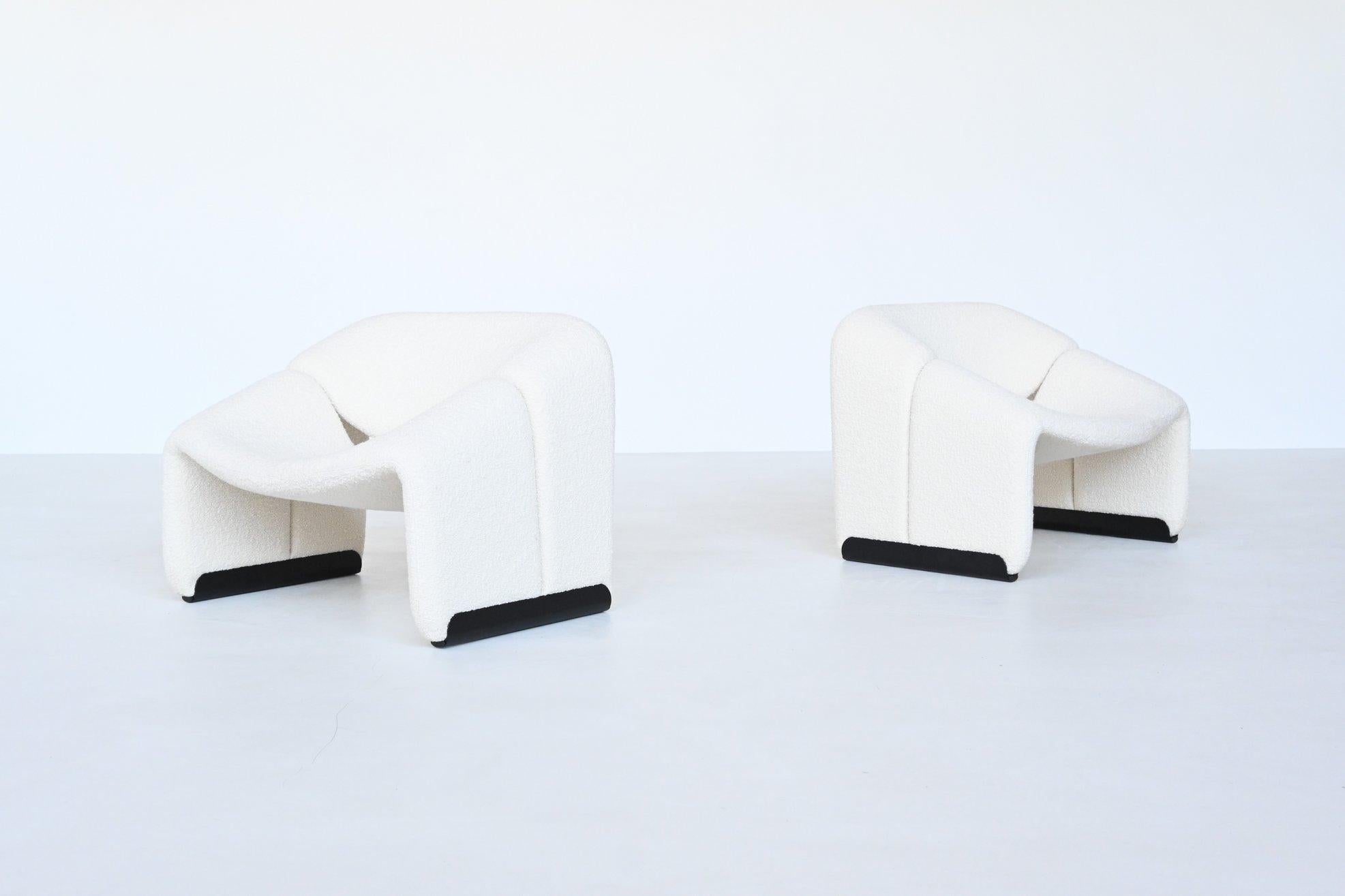 Mid-Century Modern Pierre Paulin Pair of Groovy Lounge Chairs Artifort, the Netherlands, 1972
