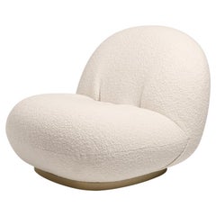 Pierre Paulin Silla Pacha Lounge Base Fija Madera Pintada Oro Perlado