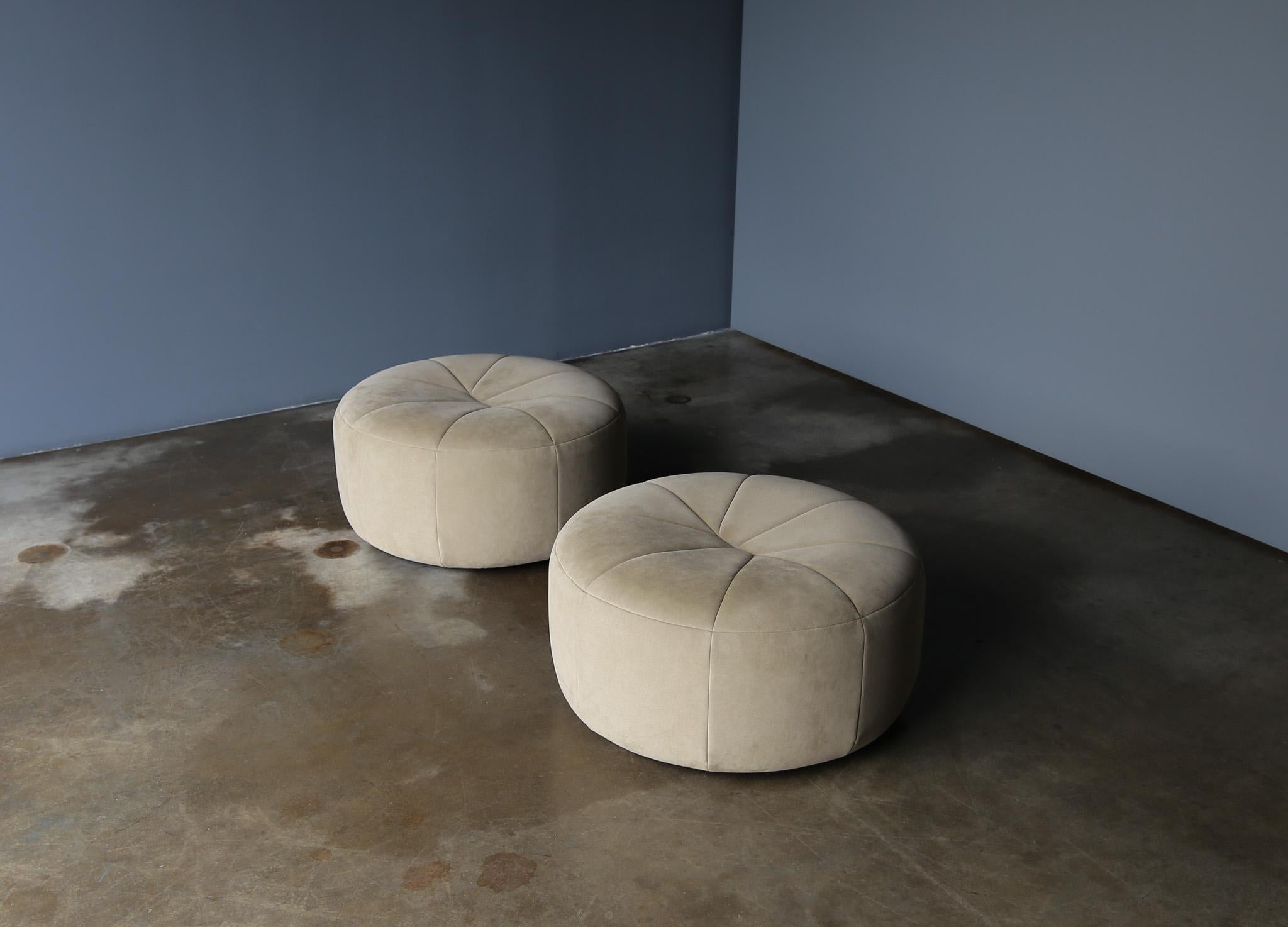 Pierre Paulin Pair of Pumpkin Ottomans for Ligne Roset, France, 2008.