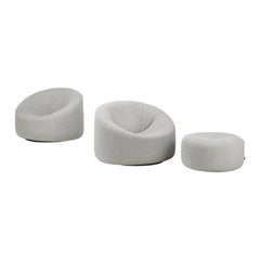 Pierre Paulin "Pumpkin" Swivel Lounge Chairs and Ottoman